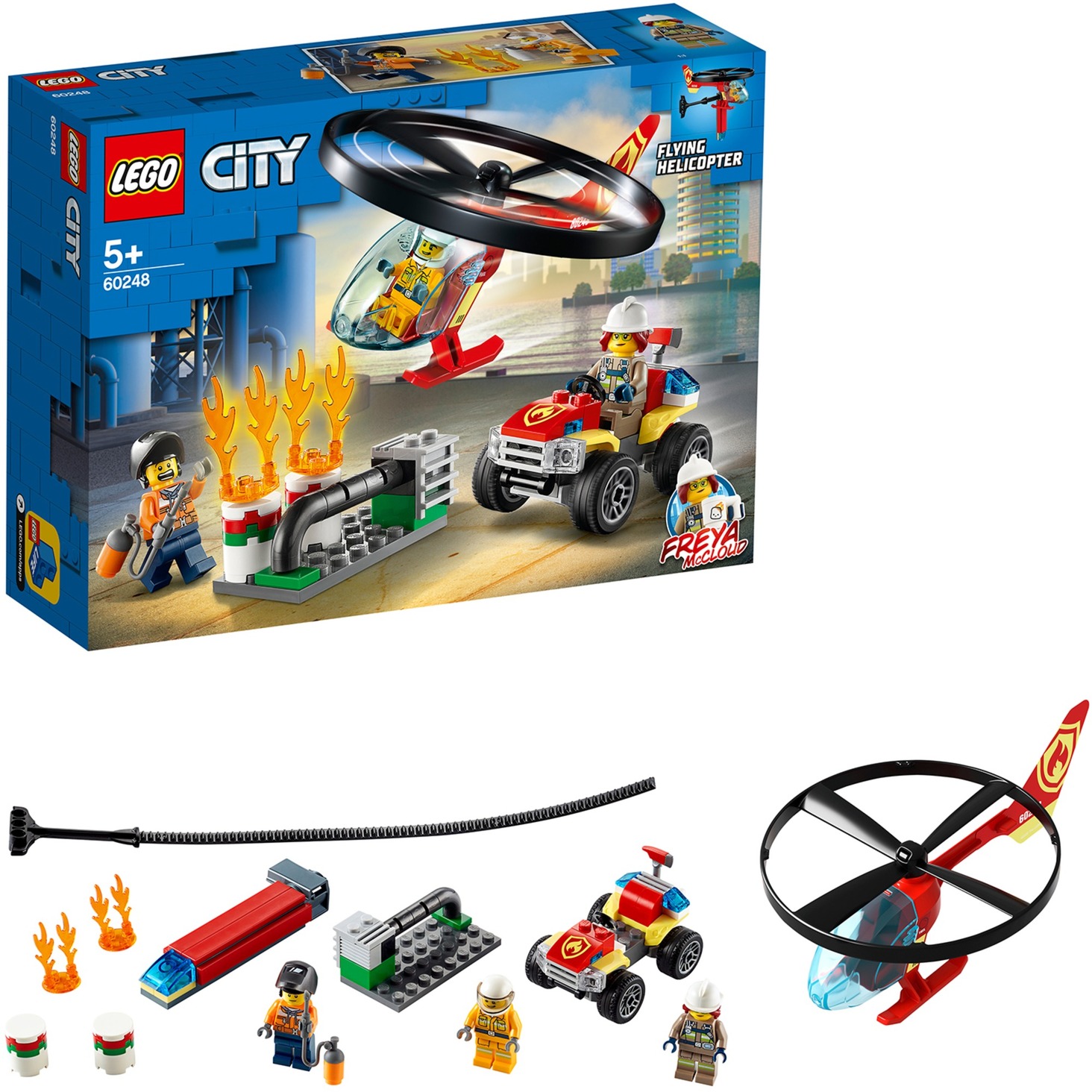 Lego 60248 City Einsatz mit dem Feuerwehrhubschrauber, Konstruktionsspielzeug | 05702016617825