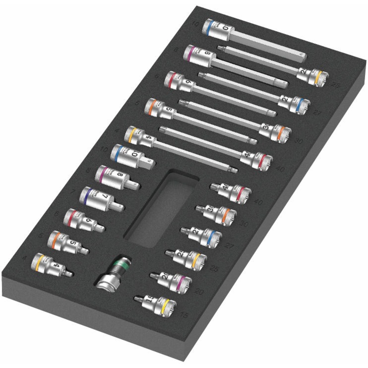 9723 Schaumstoffeinlage Zyklop B 3/8" Bitnuss-Set 1, 22‑teilig, Werkzeug-Set