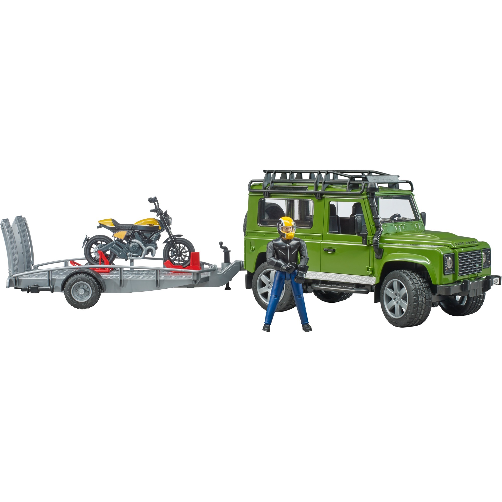 Bruder Land Rover Defender mit Anhänger, Scrambler Ducati Full Throttle, Modellfahrzeug | 04001702025892 Bruder Land Rover Defender mit Anhänger, Scrambler Ducati Full Throttle, Modellfahrzeug | 04001702025892