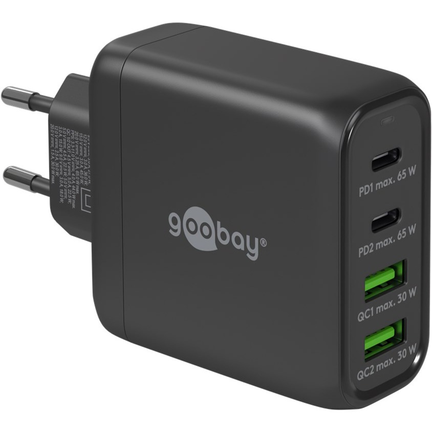 Goobay USB-C Multiport-Schnellladegerät, PD, GaN, 68 Watt | 04040849648175 Goobay USB-C Multiport-Schnellladegerät, PD, GaN, 68 Watt | 04040849648175