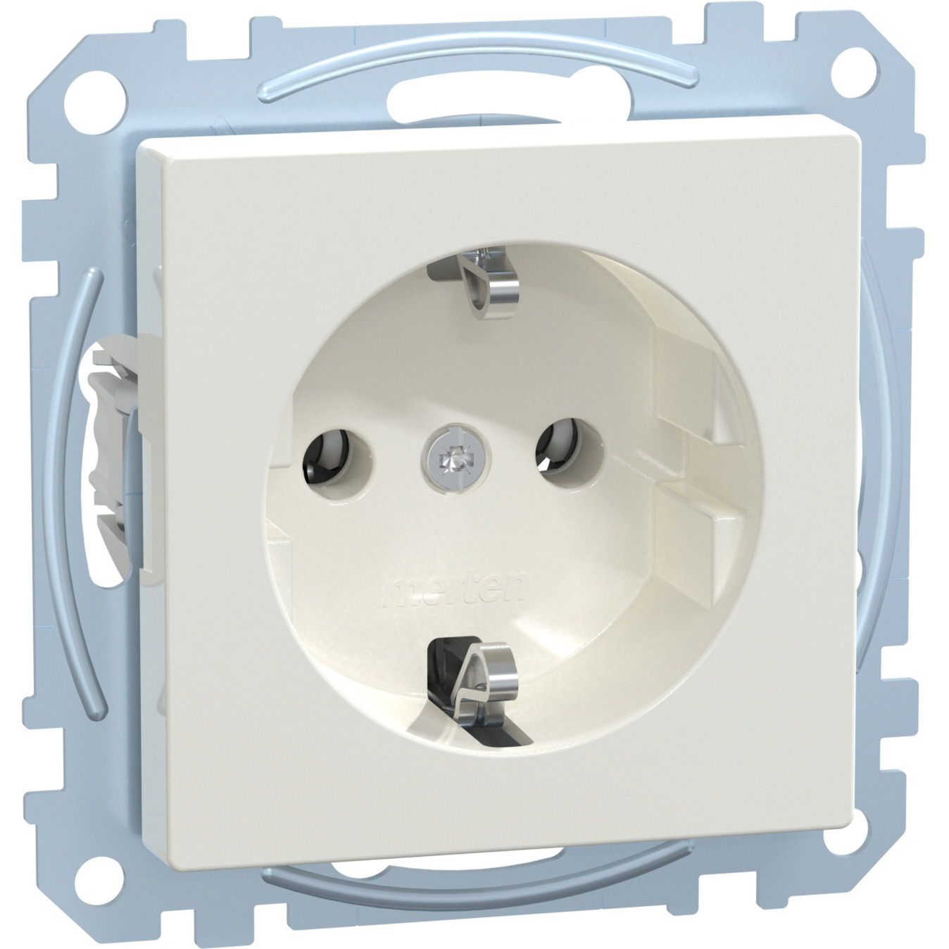 Schutzkontakt-Steckdose mit Steckklemme, Unterputz, 16 Ampere, 250 Volt, glänzend