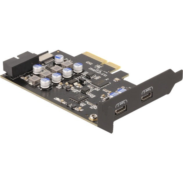 PCIe x4 zu 2x USB C + 1 x intern USB 10 Gbps Typ-E Key A + 19 Pin, Schnittstellenkarte