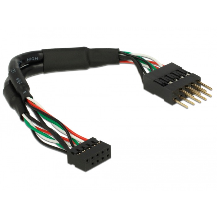 USB 2.0 Kabel, 10 Pin Header Buchse > 10 Pin Header Stecker