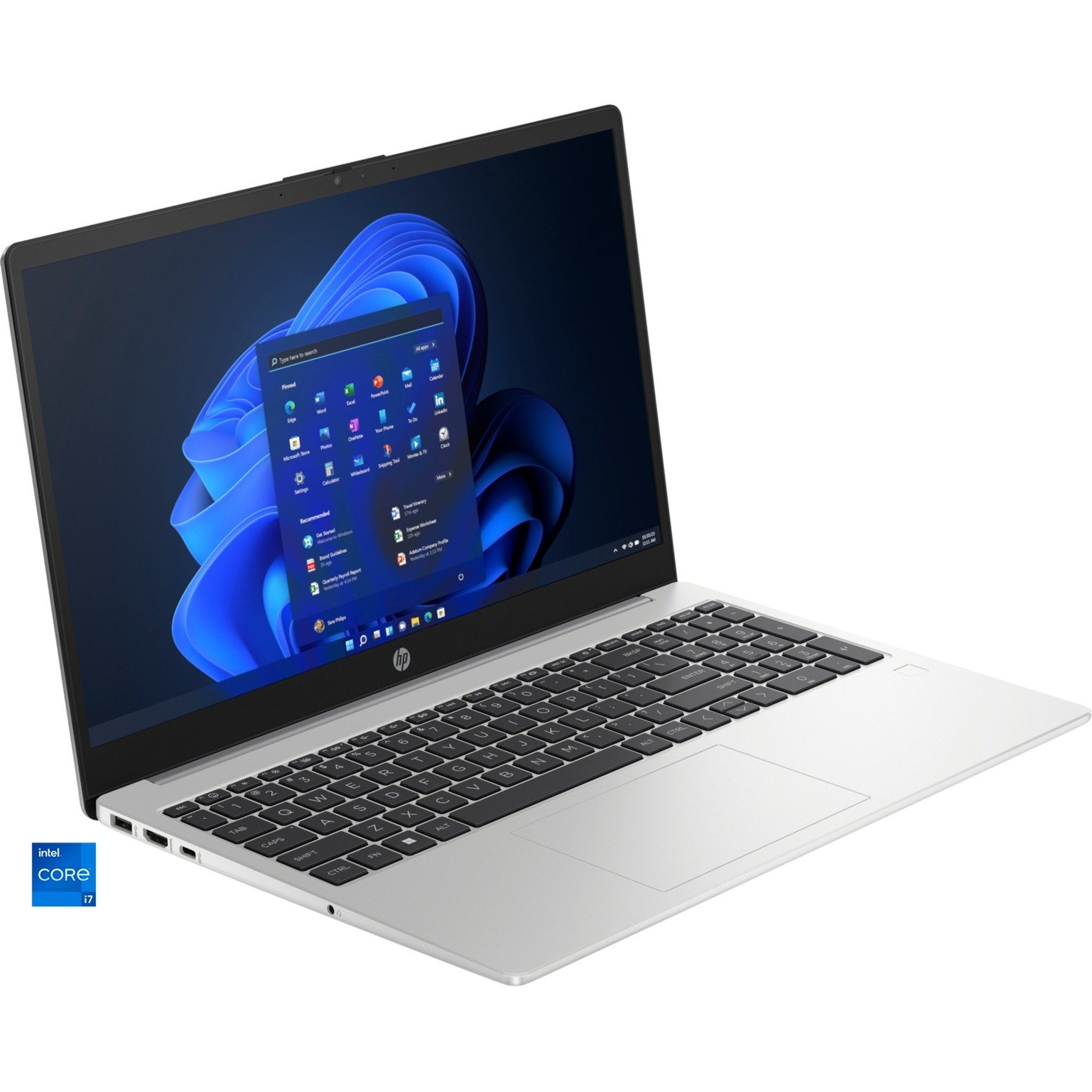 HP 250 G10 (9G843ES), Notebook silber, Intel® Core™ i7-1355U, Intel® Iris® Xe Graphics, 16 GB DDR4, 512 GB (512 GB SSD), ohne Betriebssystem