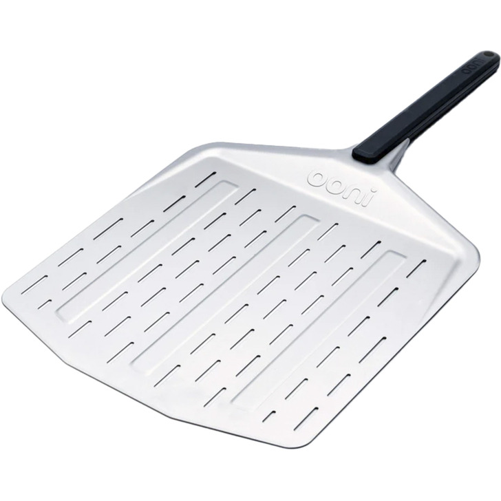 Premium Pizzaheber 12", perforiertes Aluminium, Grillbesteck