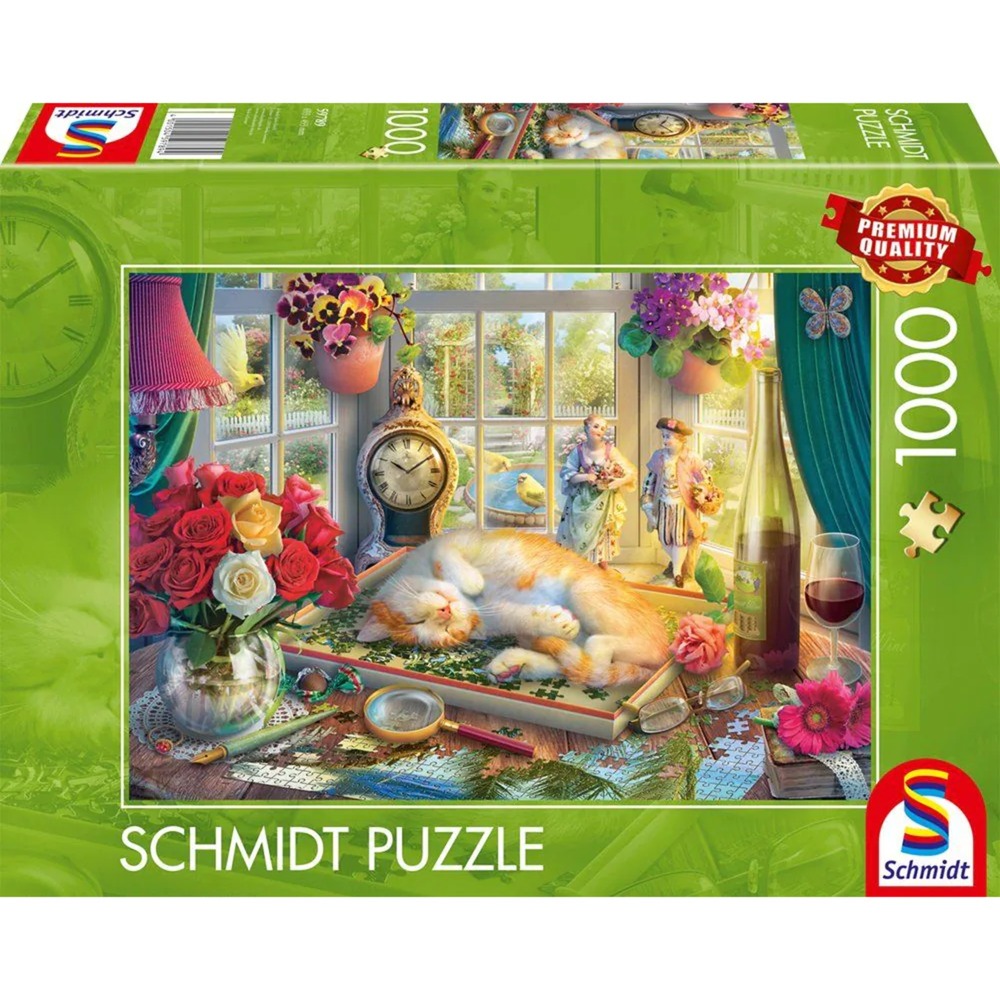 Puzzlezeit mit Katze