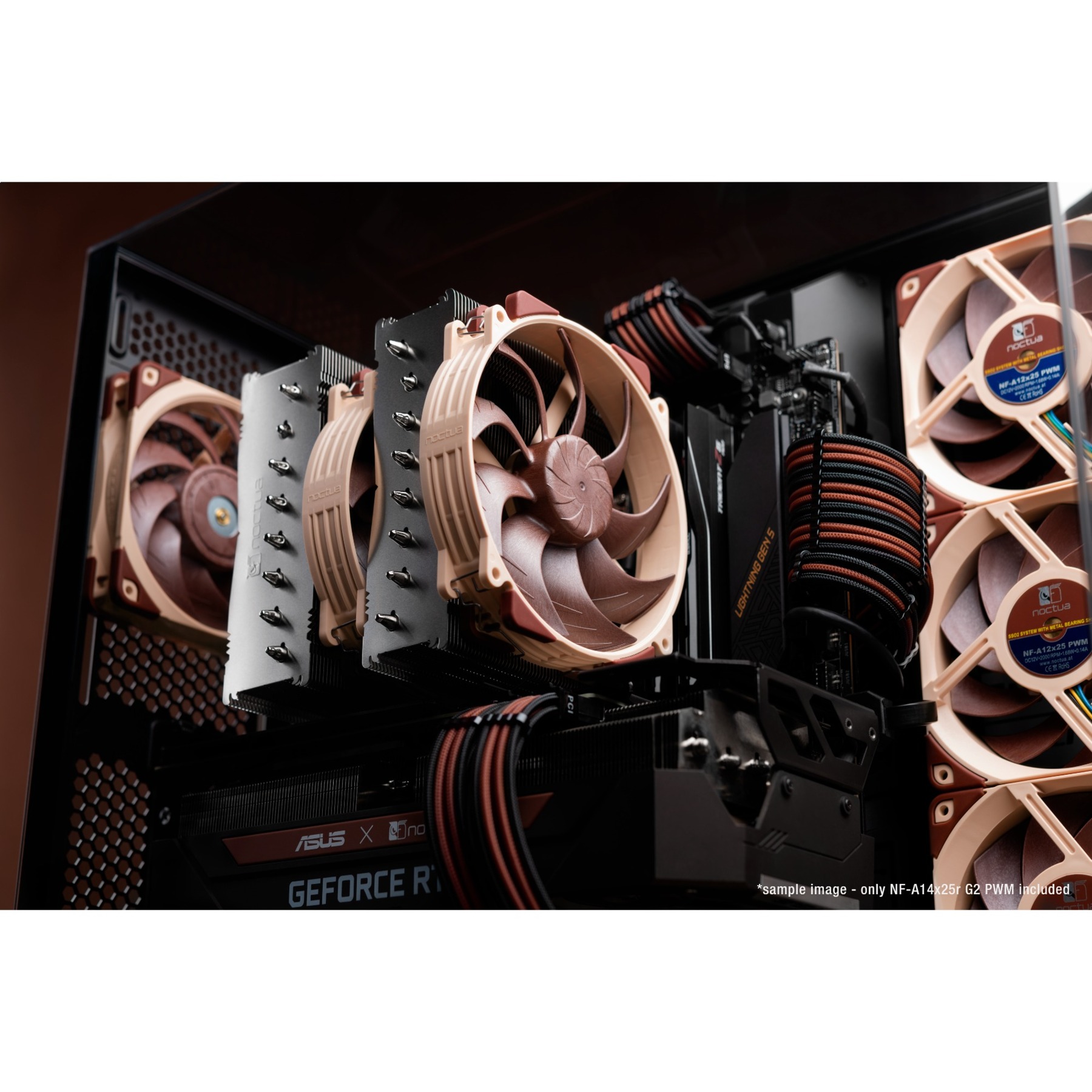 Noctua NF-A14x25r G2 PWM Sx2-PP – Set Van 2 Stille 140mm Ventilatoren Voor Push-pull, Bruin