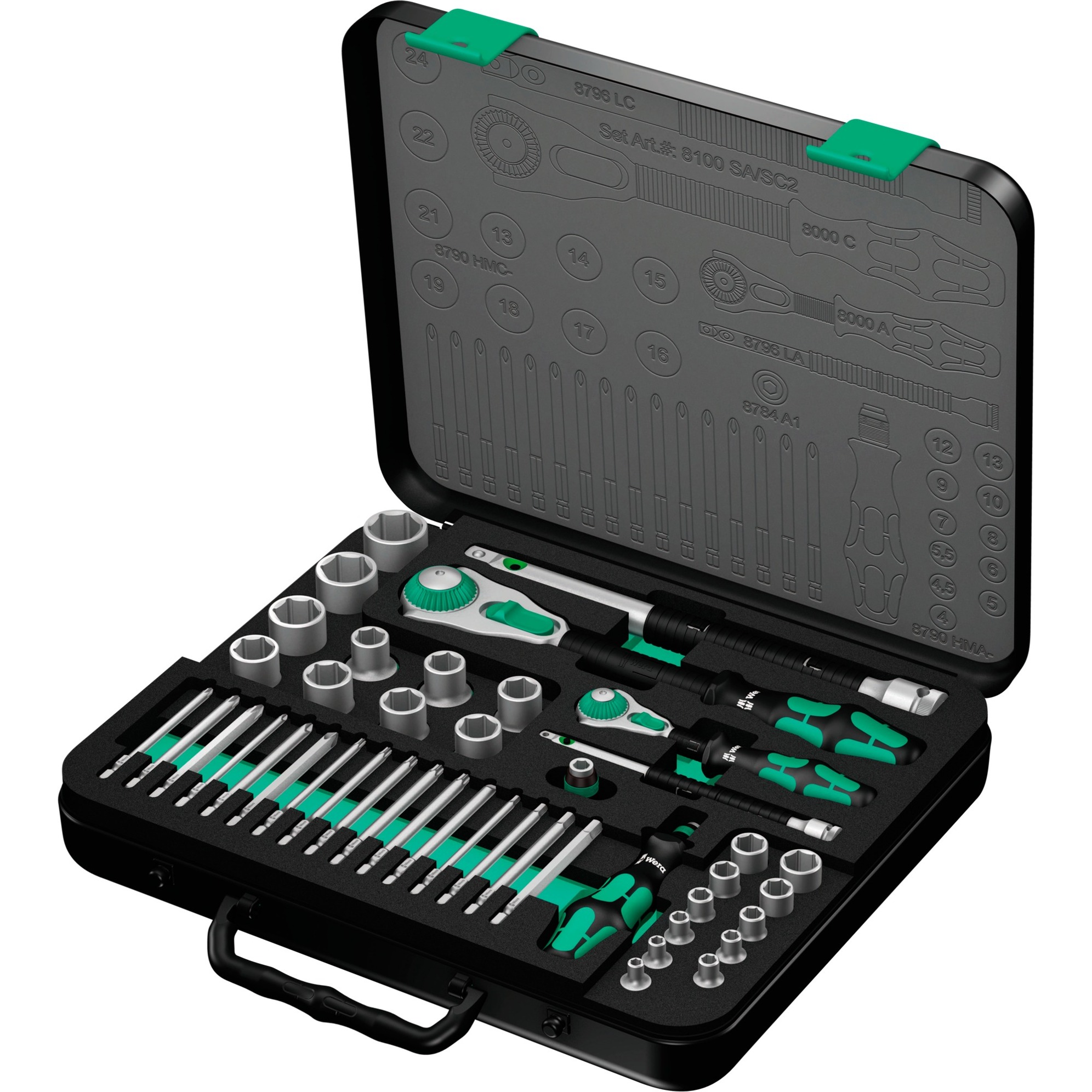 8100 SA/SC 2 Zyklop Speed-Knarrensatz, 1/4" und 1/2", Werkzeug-Set