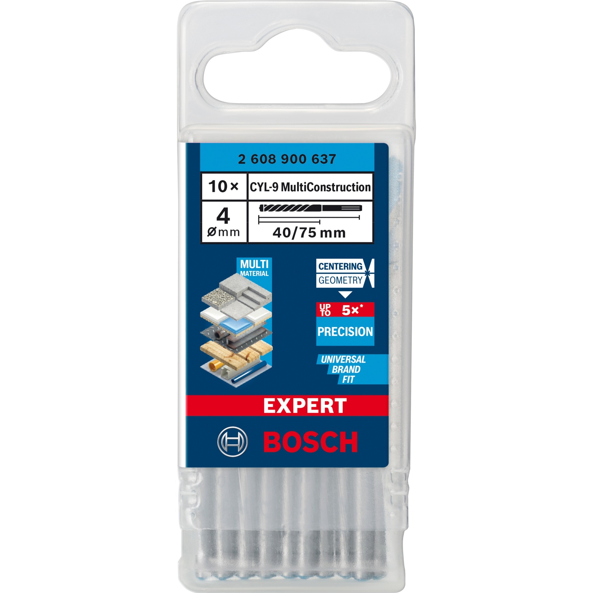 EXPERT CYL-9 MultiConstruction Bohrer, Ø 4mm, 10 Stück