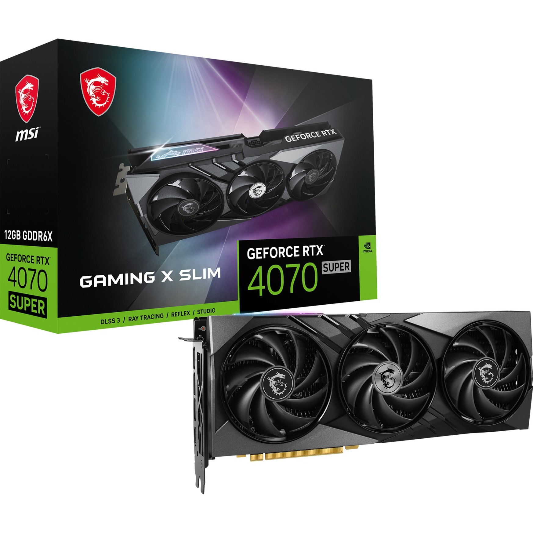 MSI GeForce RTX 4070 SUPER 12G GAMING X SLIM, Grafikkarte | 04711377171601 MSI GeForce RTX 4070 SUPER 12G GAMING X SLIM, Grafikkarte | 04711377171601