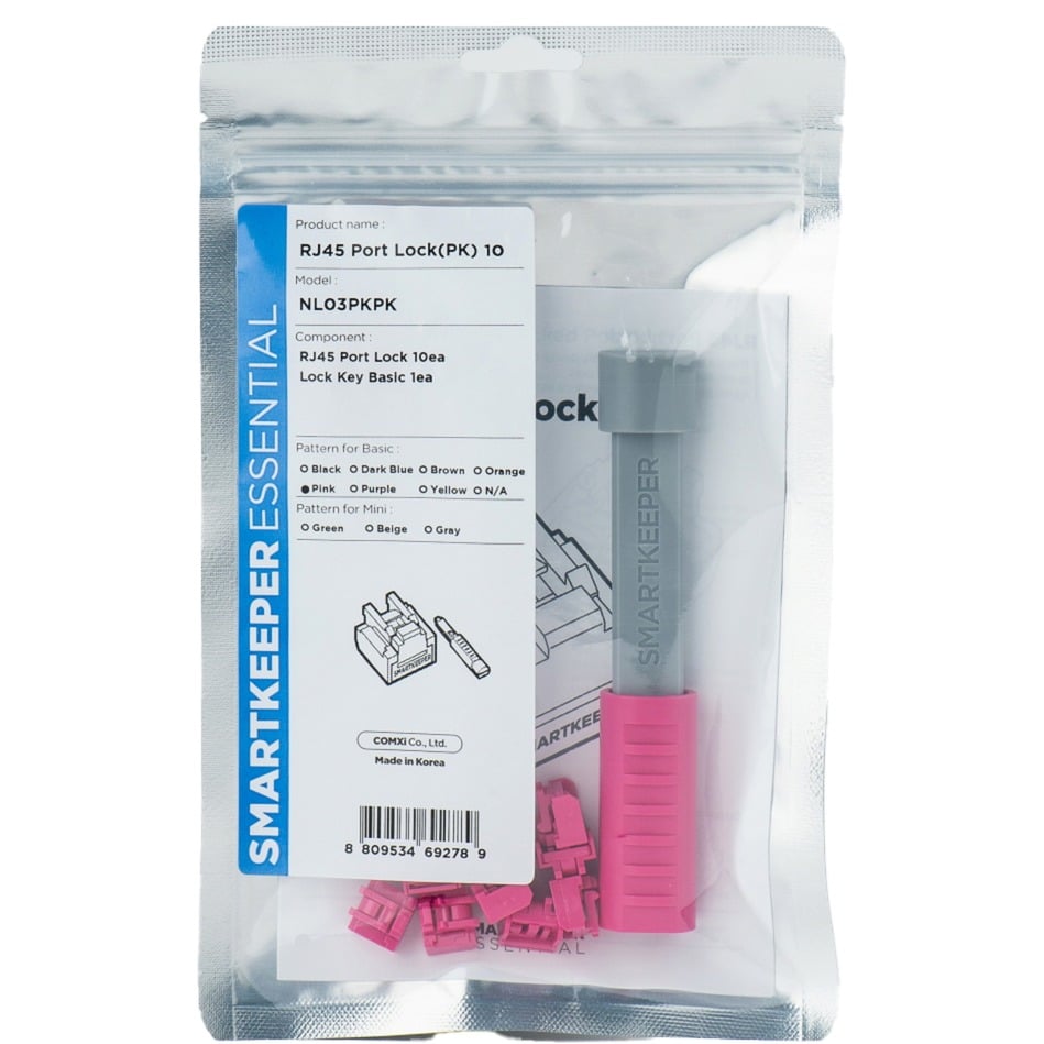 ESSENTIAL RJ45 Port Lock (NL03) + Lock Key Basic (U03), Einsteckschloss
