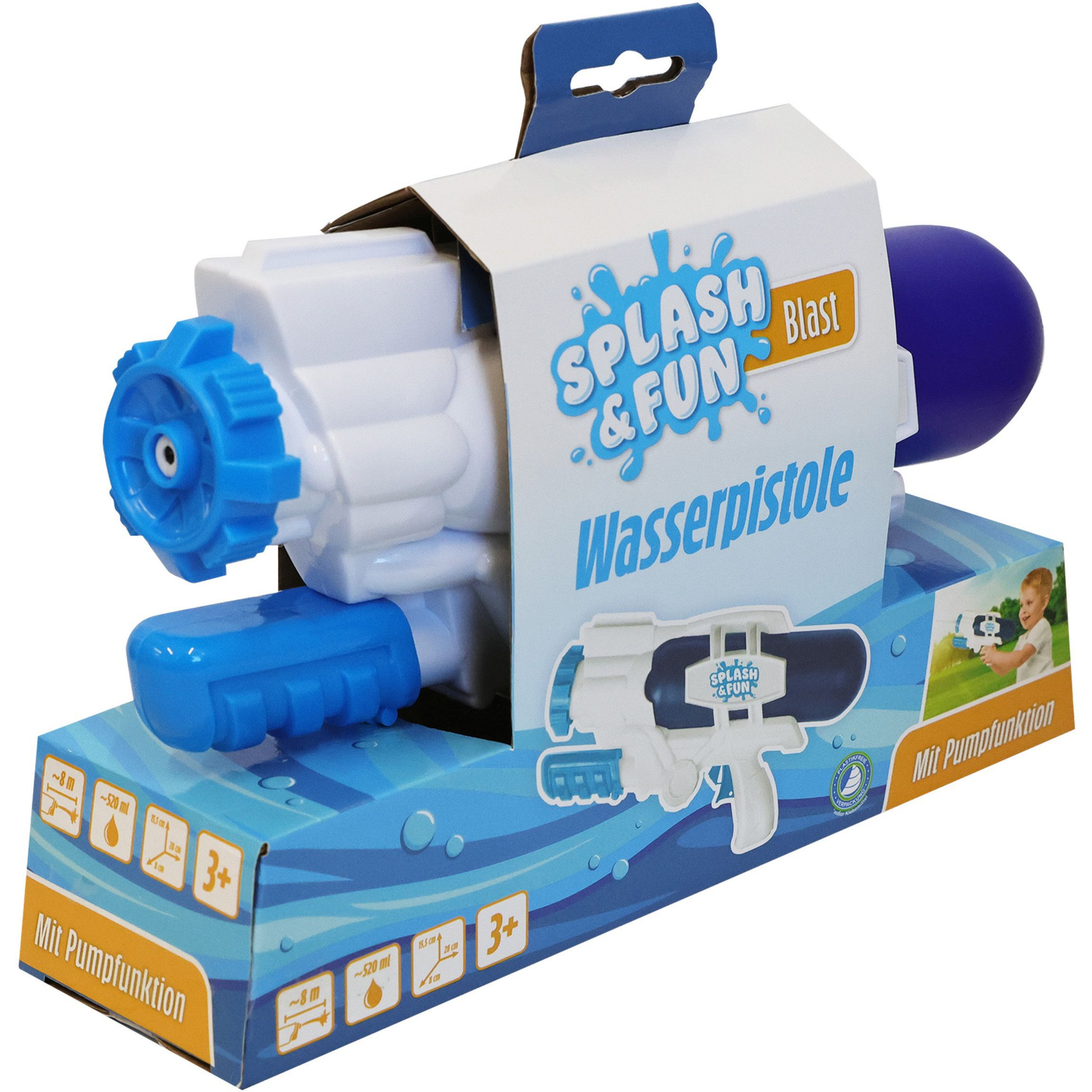 Wasserpistole mit Pump- und Schussfunktion 28 cm
