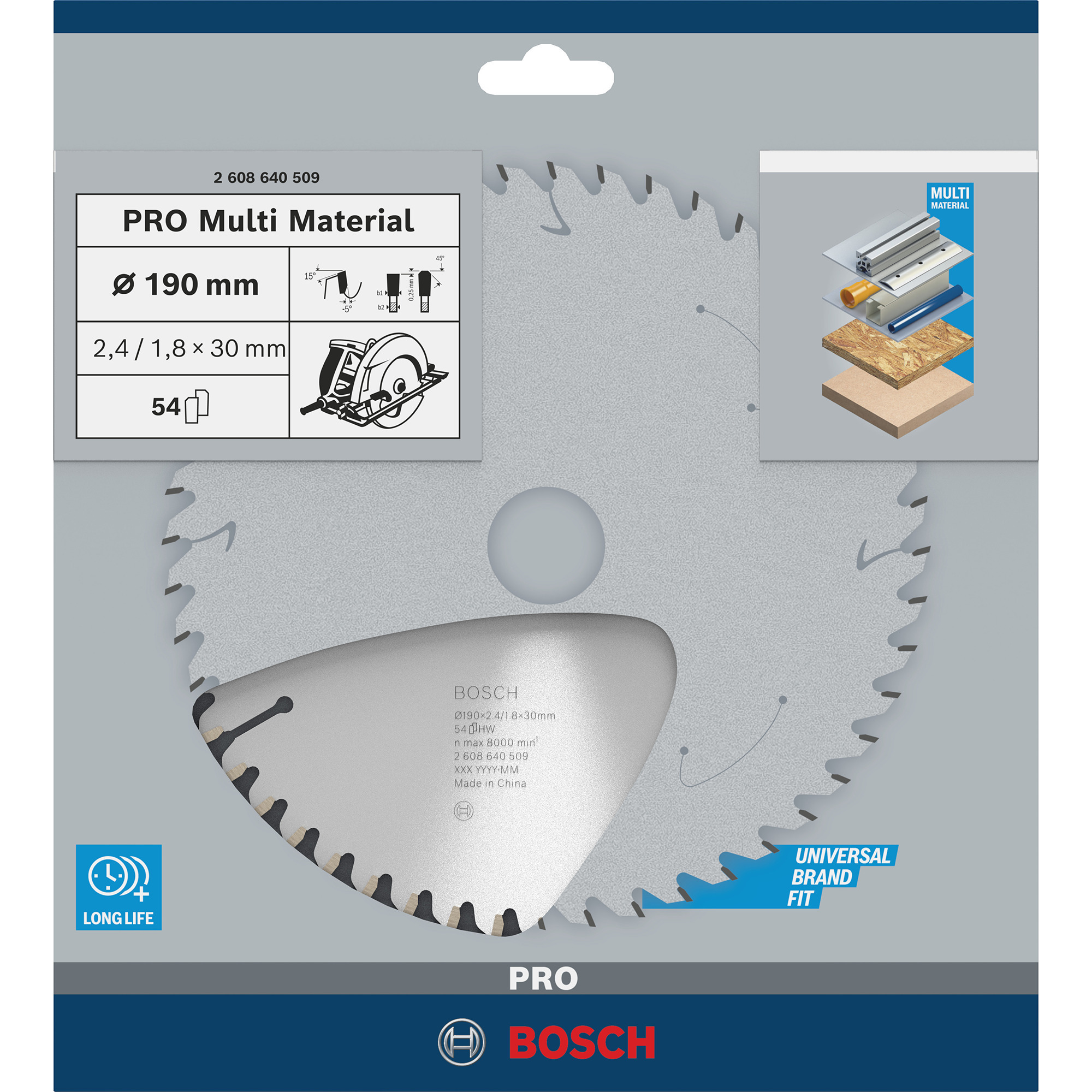 PRO Multi Material Kreissägeblatt, Ø 190mm, 54Z