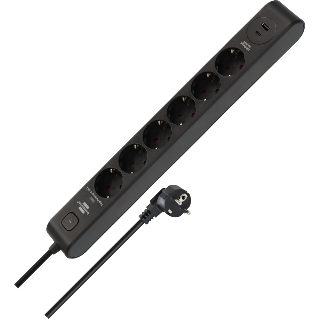 Steckdosenleiste 6-fach mit 1x USB-C, 1x USB-A