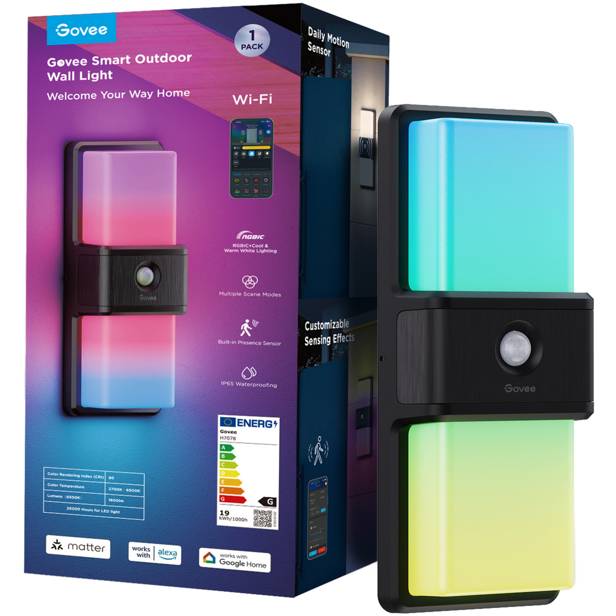 Smart Outdoor Wall Light, LED-Leuchte