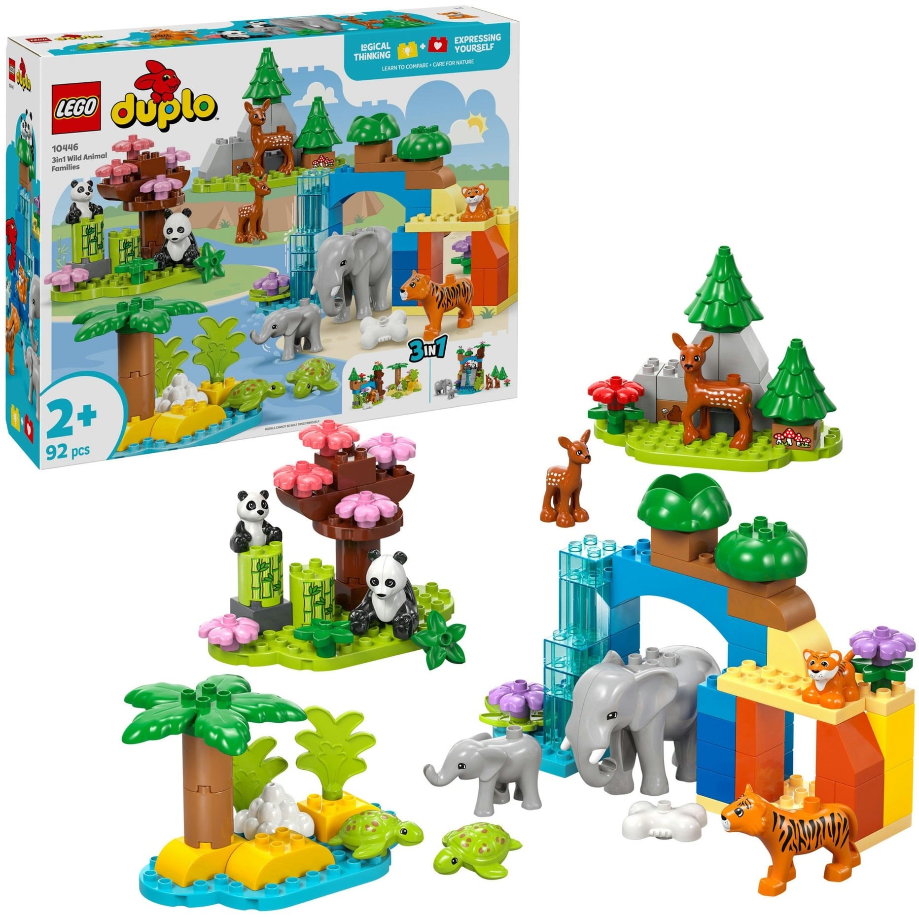 10446 DUPLO Town Wildtier-Familien 3-in-1-Set, Konstruktionsspielzeug