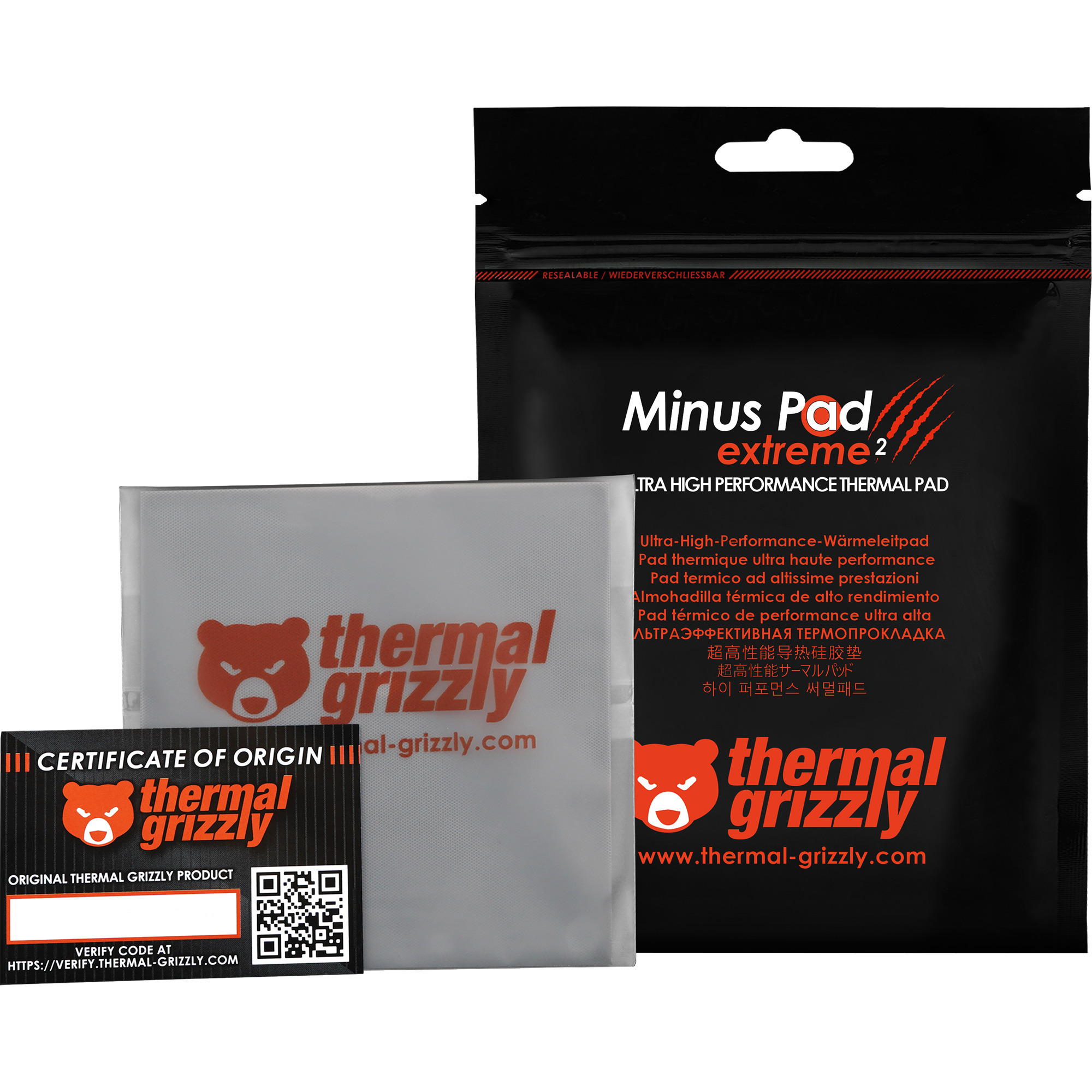 Minus Pad extreme 2 - 100x 100x 0,5mm, Wärmeleitpads