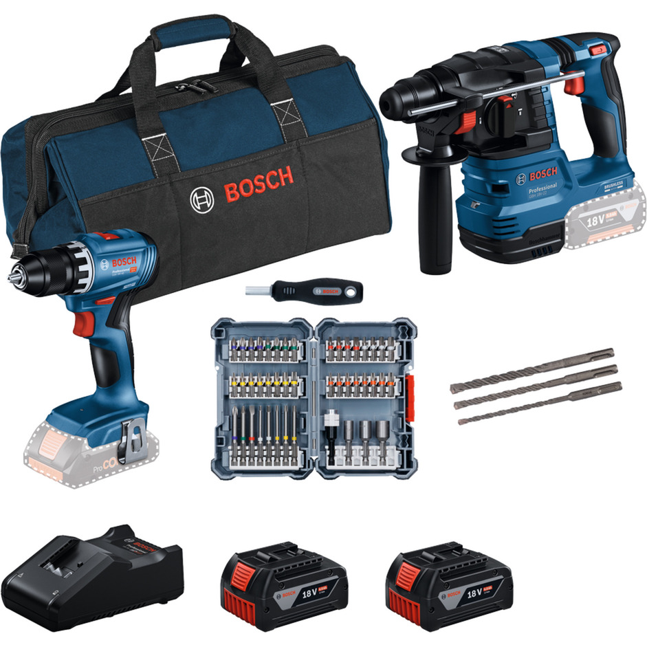 18V Profi-Set Bohrhammer GBH 18V-22 + Bohrschrauber GSR 18V-45