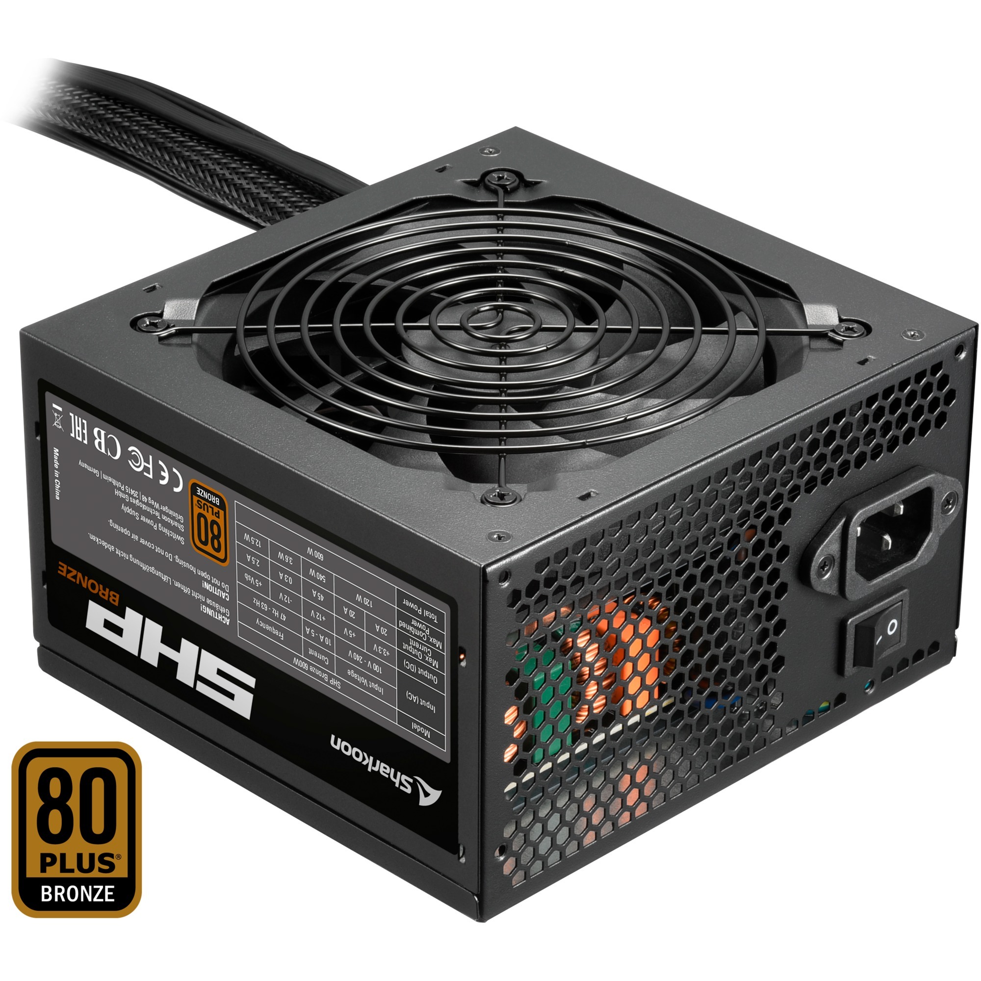 Sharkoon SHP Bronze 600W, PC-Netzteil | 04044951028962 Sharkoon SHP Bronze 600W, PC-Netzteil | 04044951028962