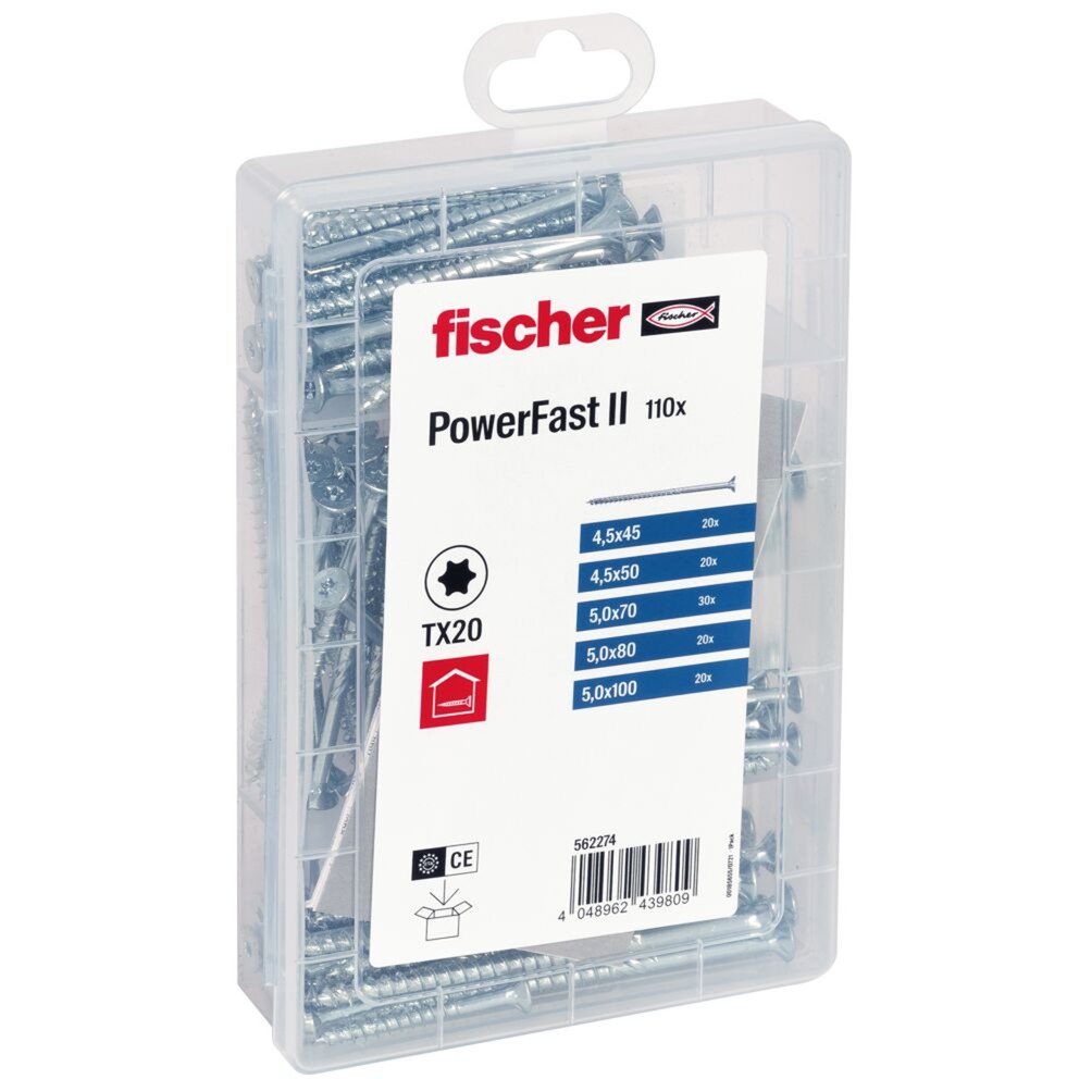 Fischer Meisterbox PowerFast II Senkkopf TG TX, Schrauben-Set | 04048962439809 Fischer Meisterbox PowerFast II Senkkopf TG TX, Schrauben-Set | 04048962439809