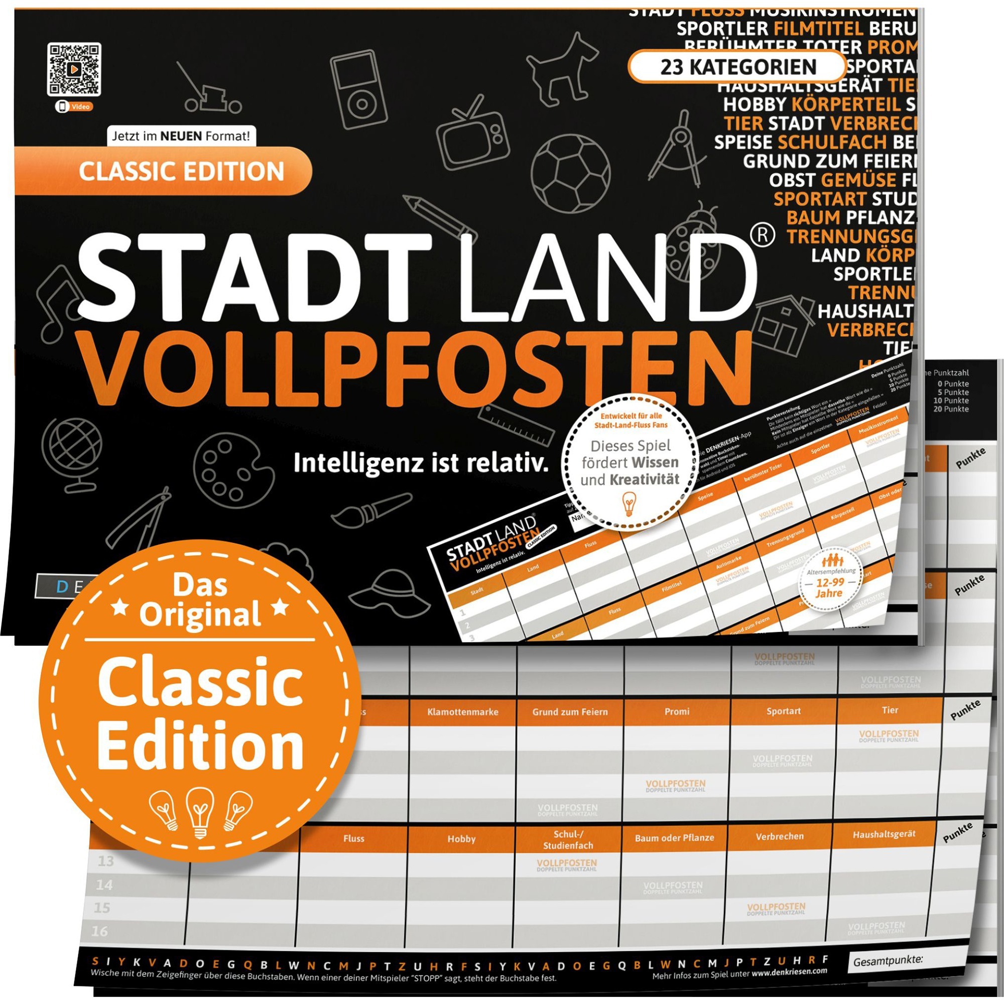 Stadt Land Vollpfosten - Classic Edition, Partyspiel