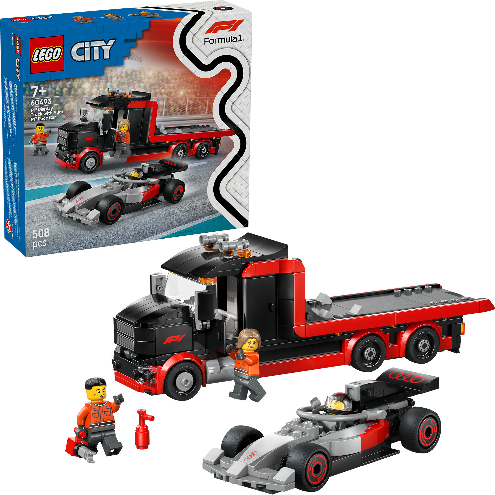 60493 City F1 Truck mit Audi F1 Rennwagen, Konstruktionsspielzeug