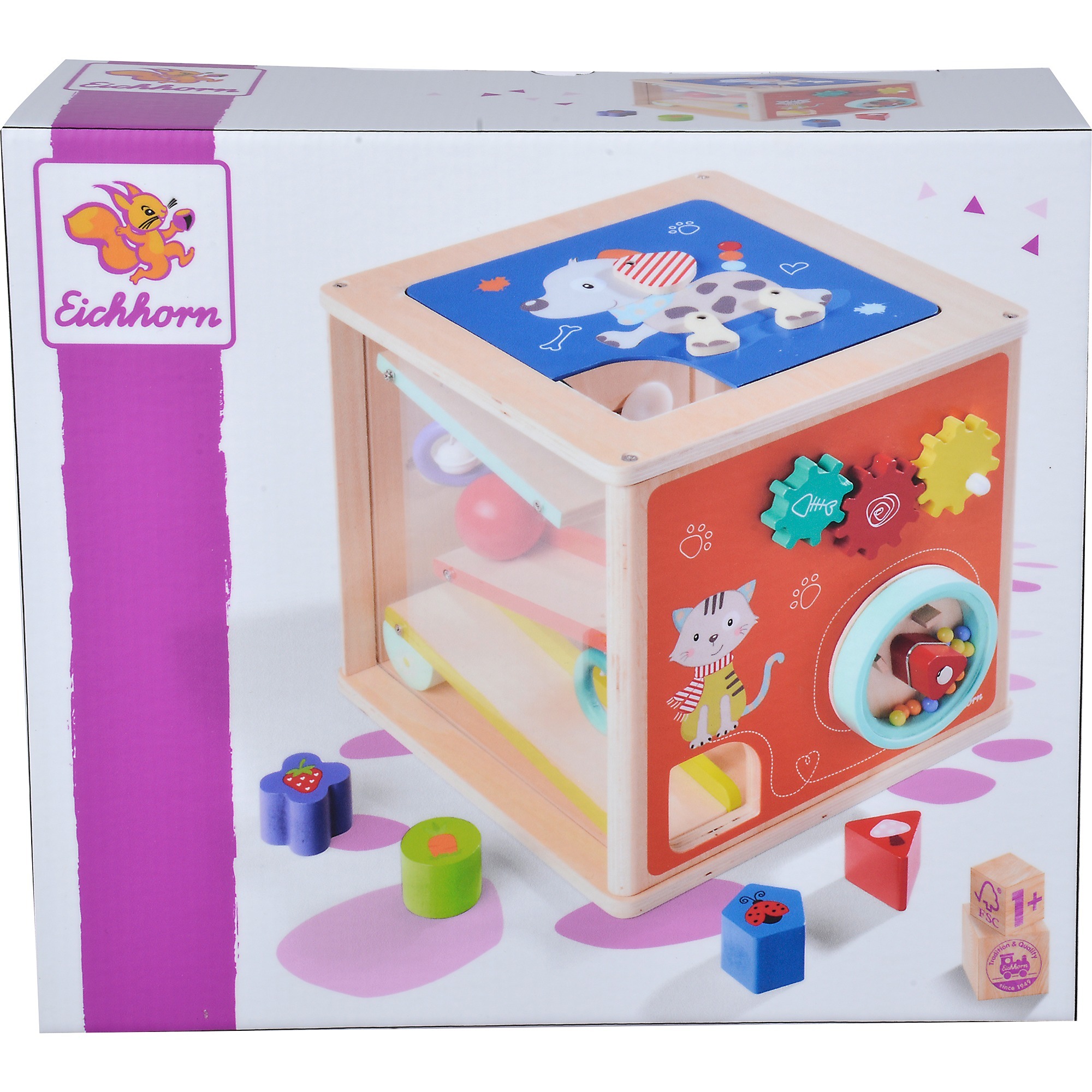 Eichhorn Formenlegespiel Aus Holz – 20 Steine In 5 Formen, 18x15 Cm, Für Kinder Ab 4 Jahren