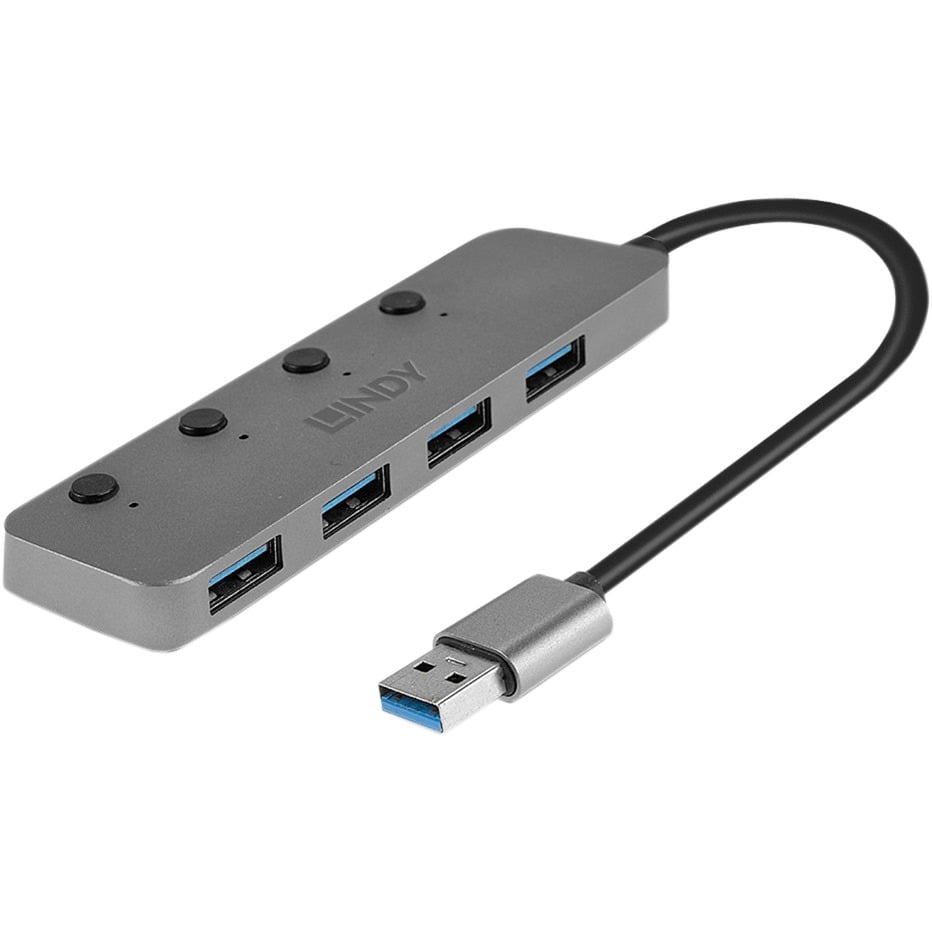 Lindy 4 Port USB 3.0 Hub mit Ein-/Ausschaltern, USB-Hub | 04002888433099 Lindy 4 Port USB 3.0 Hub mit Ein-/Ausschaltern, USB-Hub | 04002888433099