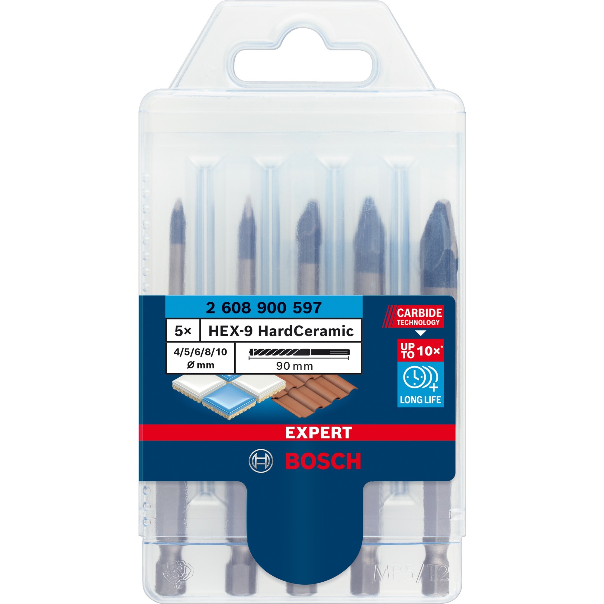 EXPERT HEX-9 HardCeramic Bohrer-Satz, 5-teilig