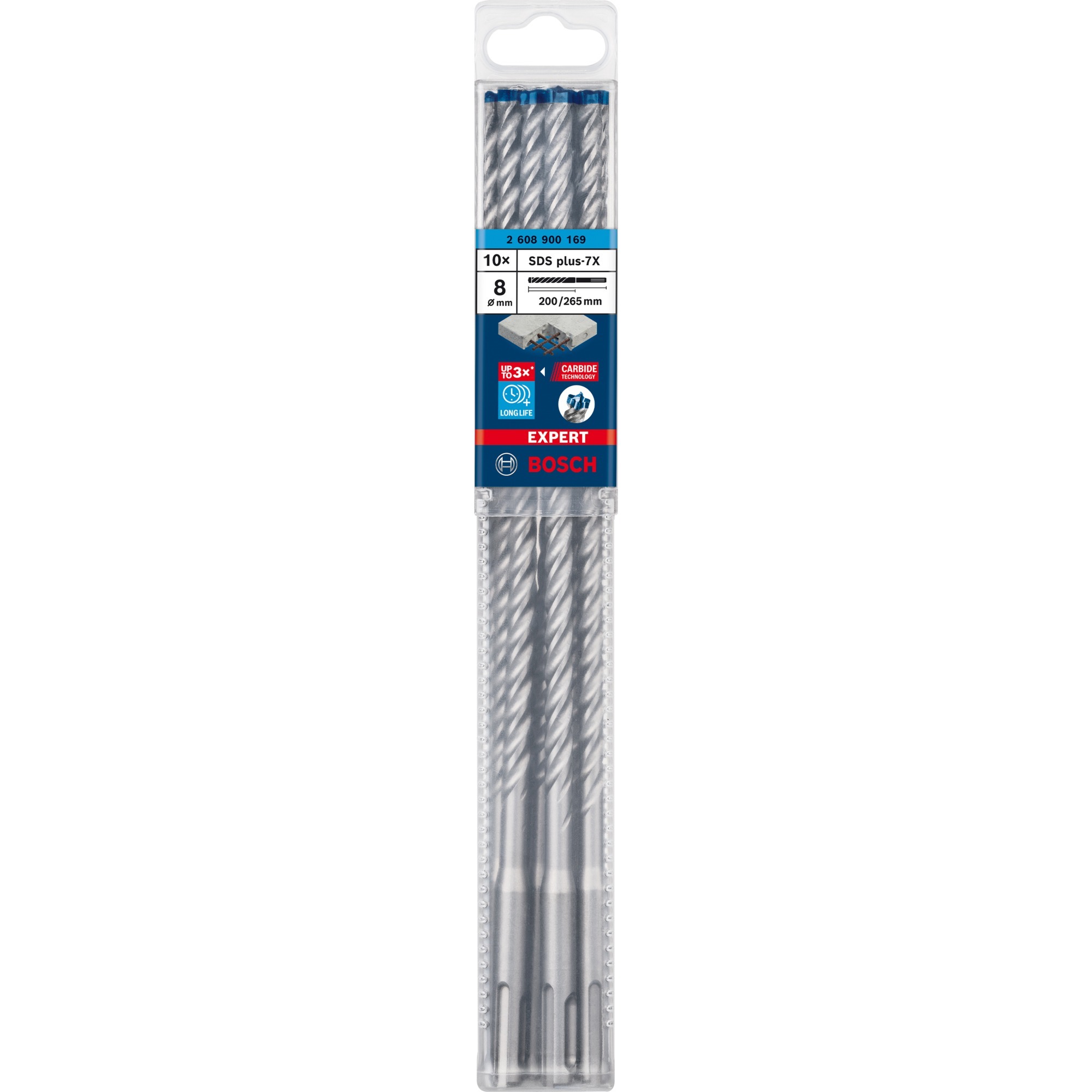 EXPERT Hammerbohrer SDS-plus-7X, Ø 8mm, 10 Stück