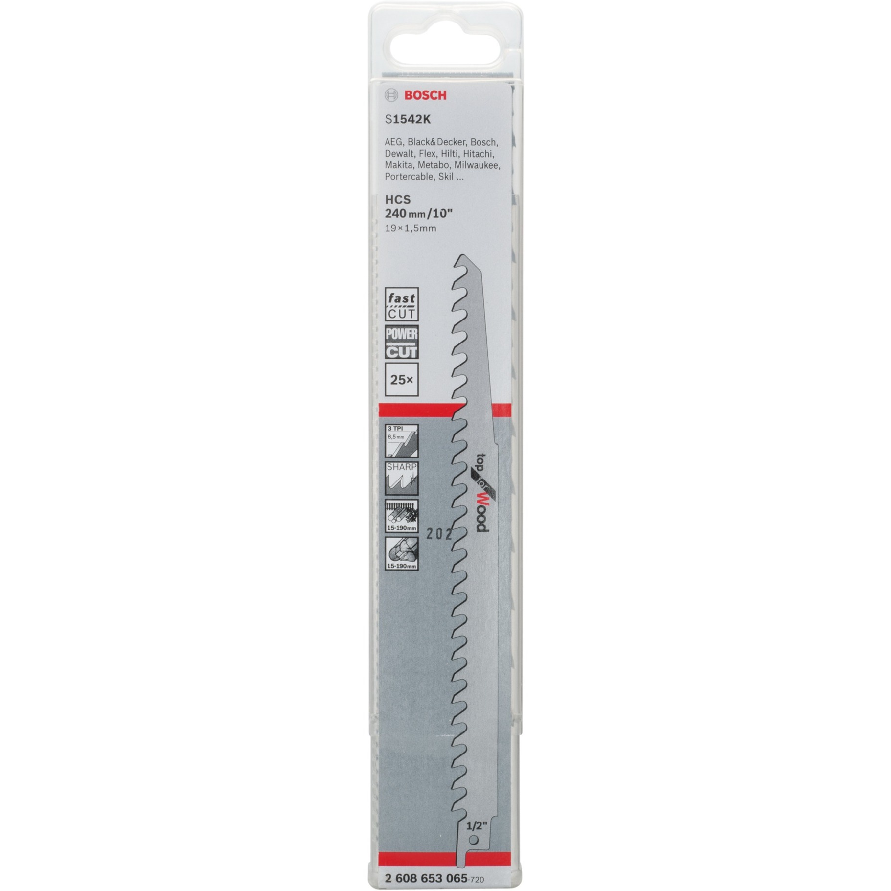 Säbelsägeblatt S 1542 K Top for Wood, 25 Stück