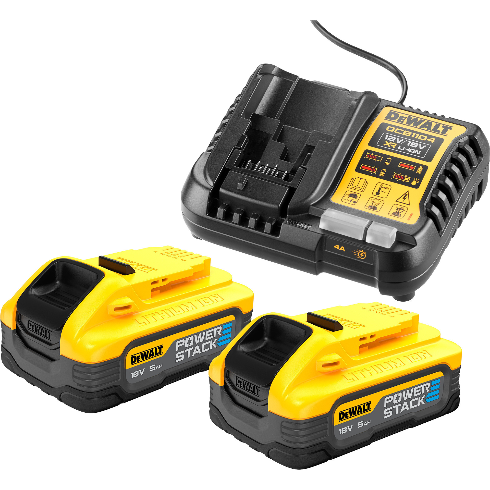Powerstack Akku Starterkit DCB1104H2, inkl. 2x Akku 18Volt, Set