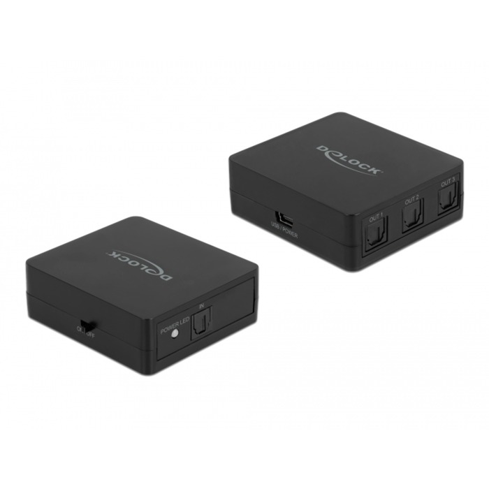 S/PDIF TOSLINK Splitter 1 In 3 Out, mit USB Stromversorgung, Splitter & Switches