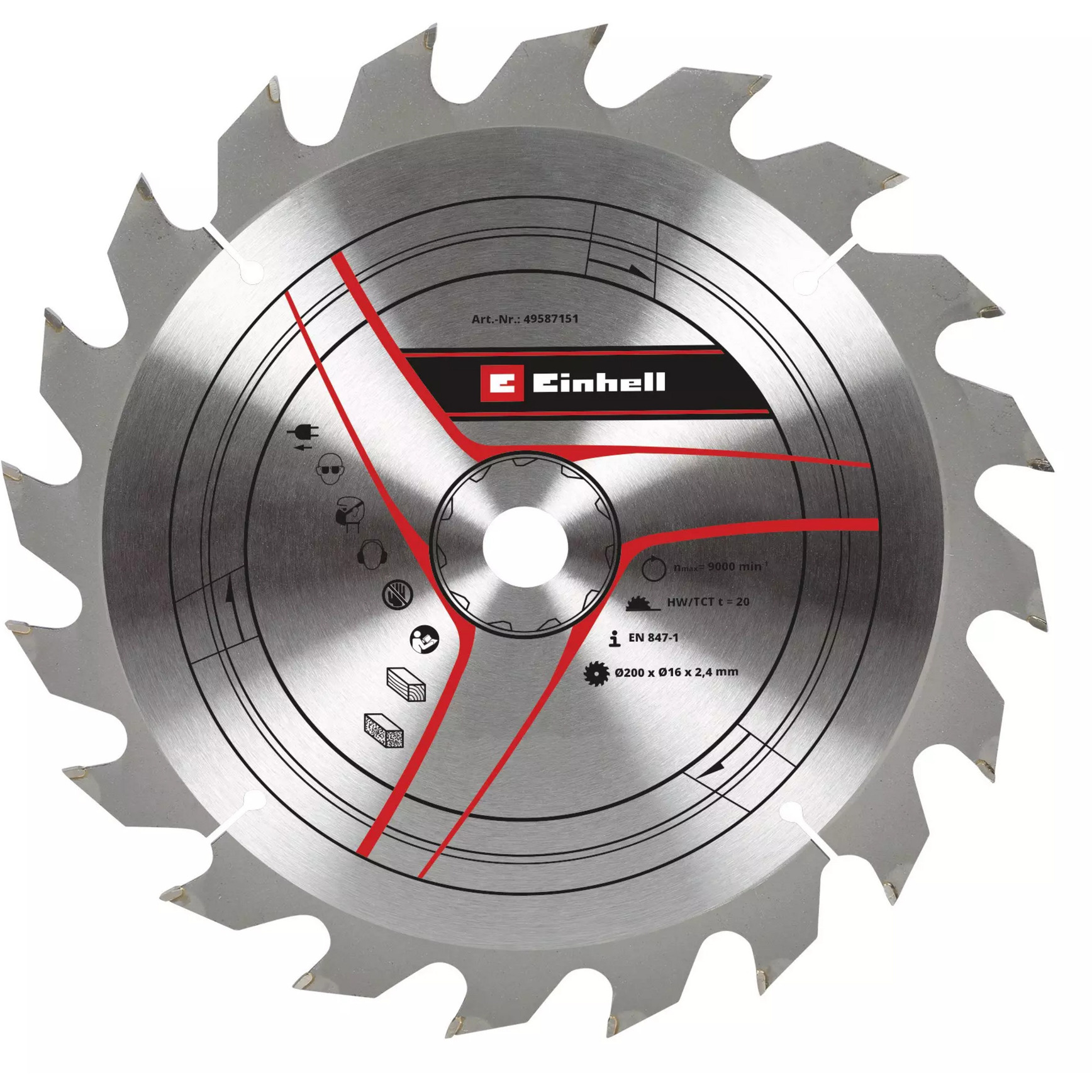 Kreissägeblatt HM, Ø 200 x 16mm, 2,4mm, 20Z