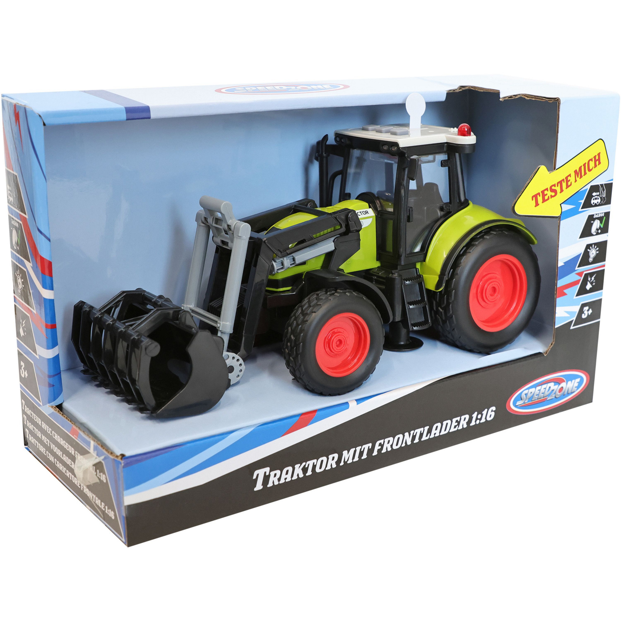 Traktor mit Frontlader, Licht und Sound, Modellfahrzeug