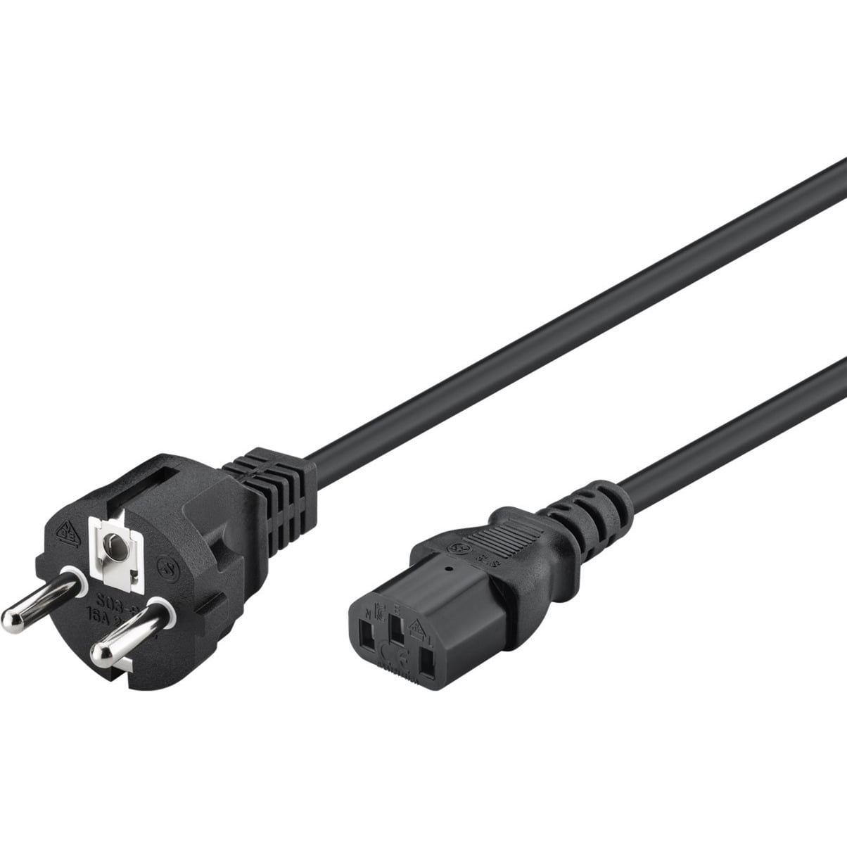 Kaltgeräte-Anschlusskabel C13 > Schutzkontakt-Stecker
