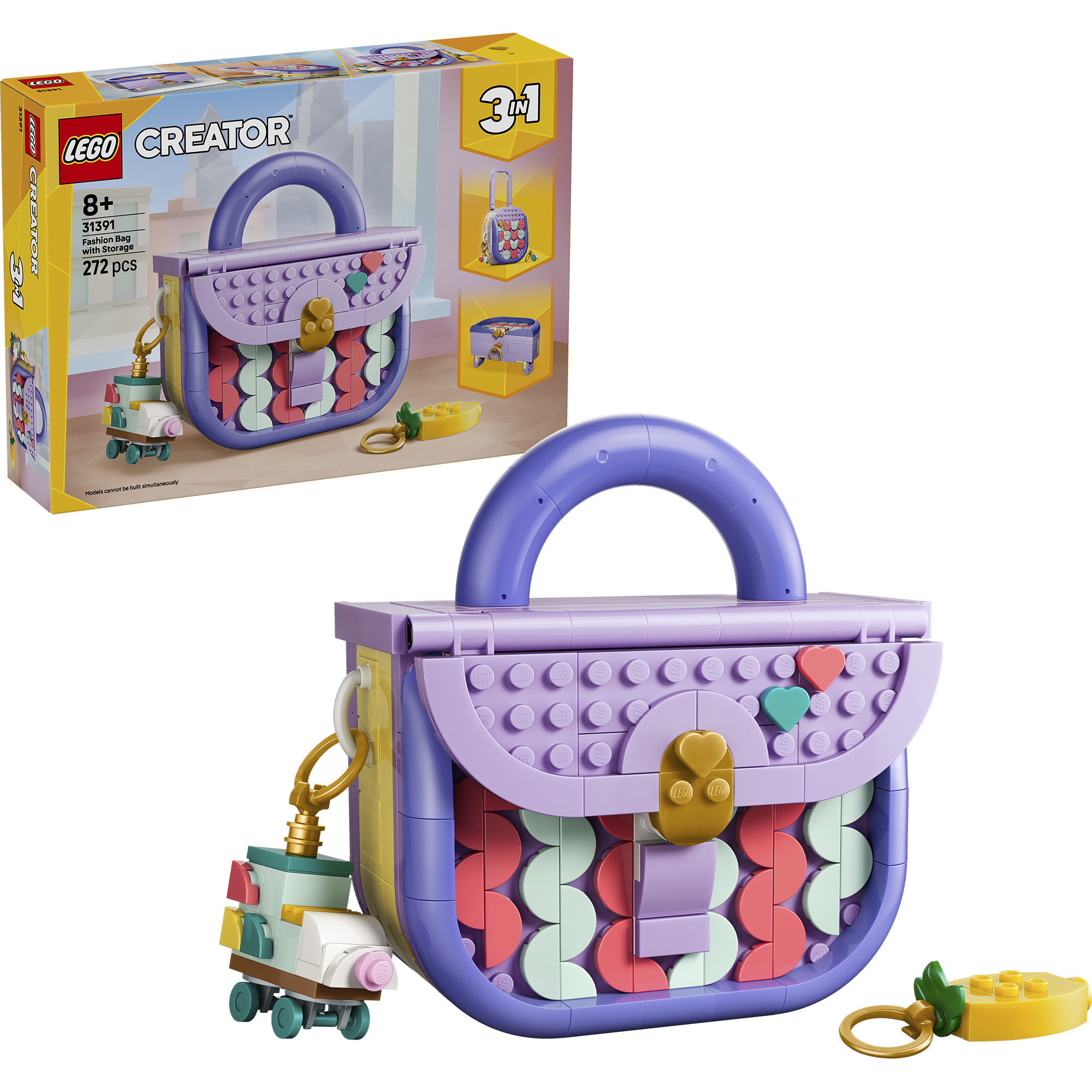 31391 Creator 3-in-1 Modische Tasche mit Staufach, Konstruktionsspielzeug