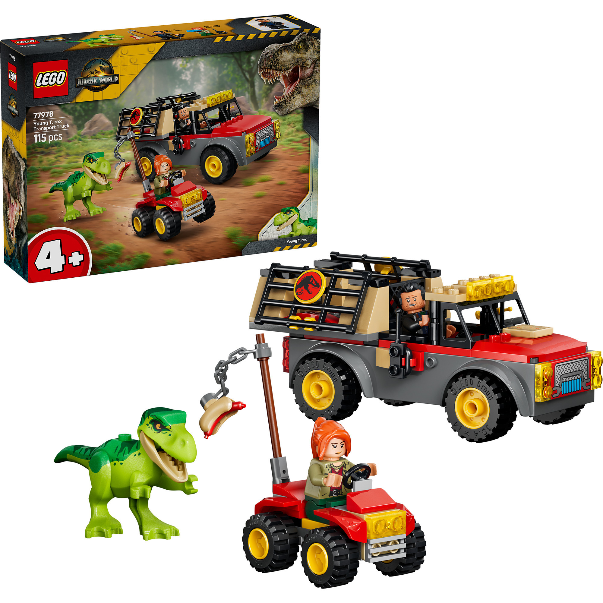 77978 Jurassic World Transporter für den Jungen T.Rex, Konstruktionsspielzeug