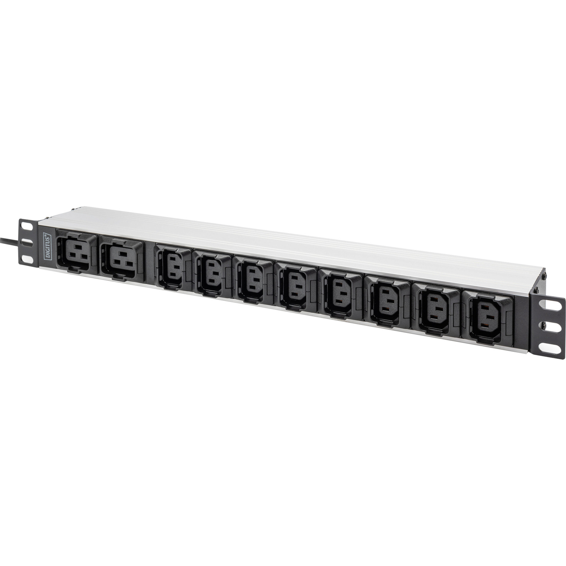 Steckdosenleiste 19" PDU mit Aluminiumprofil, 10-fach, 8x C13, 2x C19