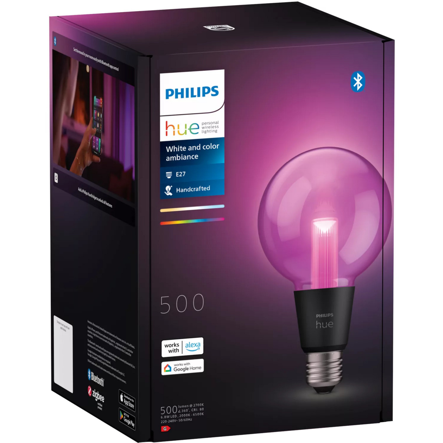 White & Color Ambiance Lightguide G95 Globe - Smarte Lampe E27, LED-Lampe