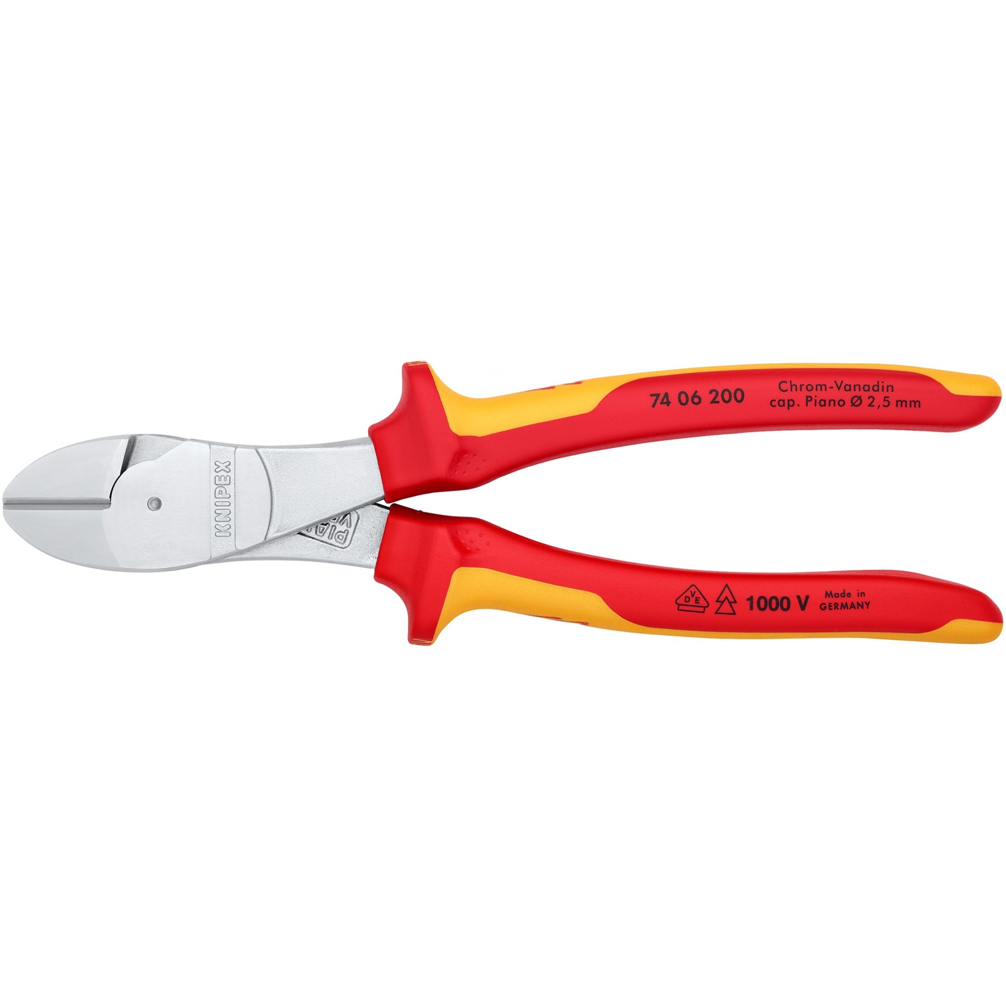 Knipex Kraft-Seitenschneider 74 06 200 VDE, Schneid-Zange | 04003773033820 Knipex Kraft-Seitenschneider 74 06 200 VDE, Schneid-Zange | 04003773033820