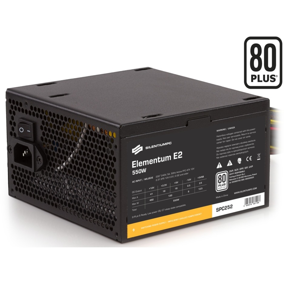 SilentiumPC Elementum E2 550W 80Plus EU, PC-Netzteil | 05903018661186 SilentiumPC Elementum E2 550W 80Plus EU, PC-Netzteil | 05903018661186