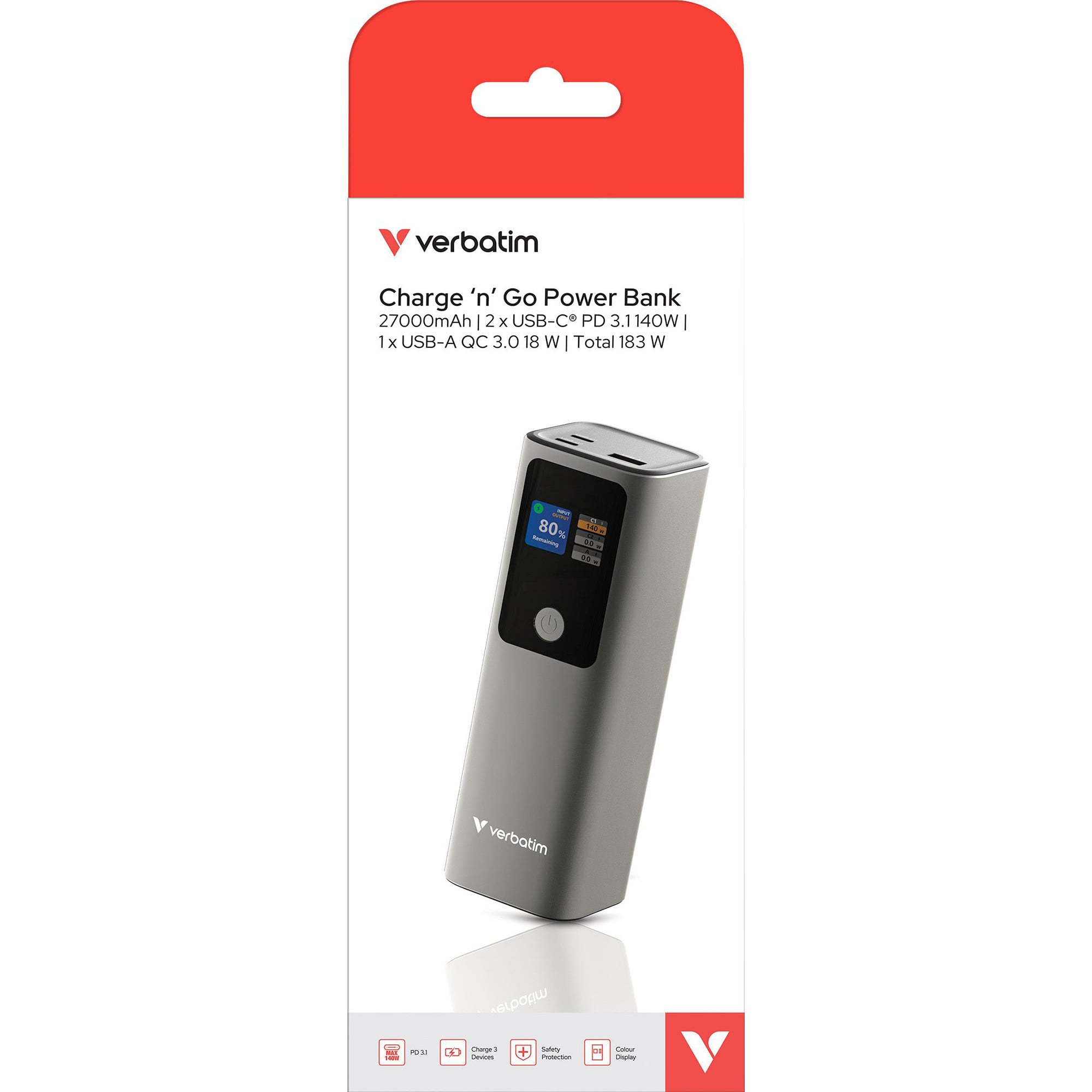 Powerbank Charge ''n'' Go 27.000mAh, 183 Watt