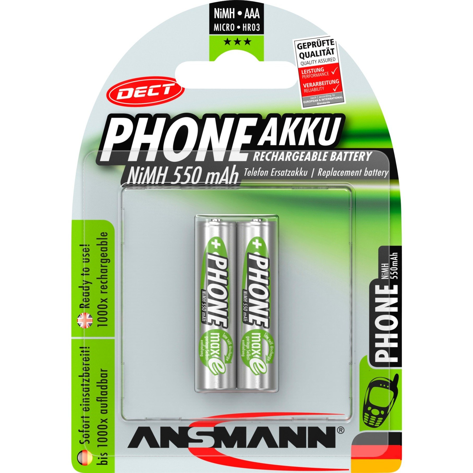 Ansmann 550mAh DECT, Akku | 04013674003532 Ansmann 550mAh DECT, Akku | 04013674003532