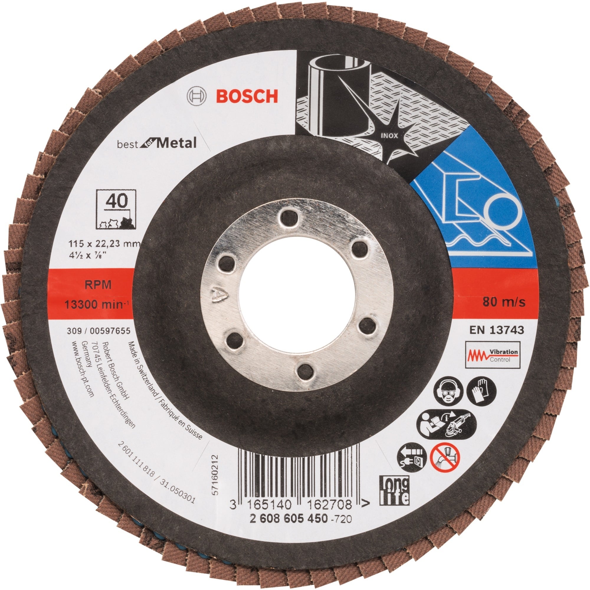 PRO X571 Fächerschleifscheibe, Ø 115mm, K40