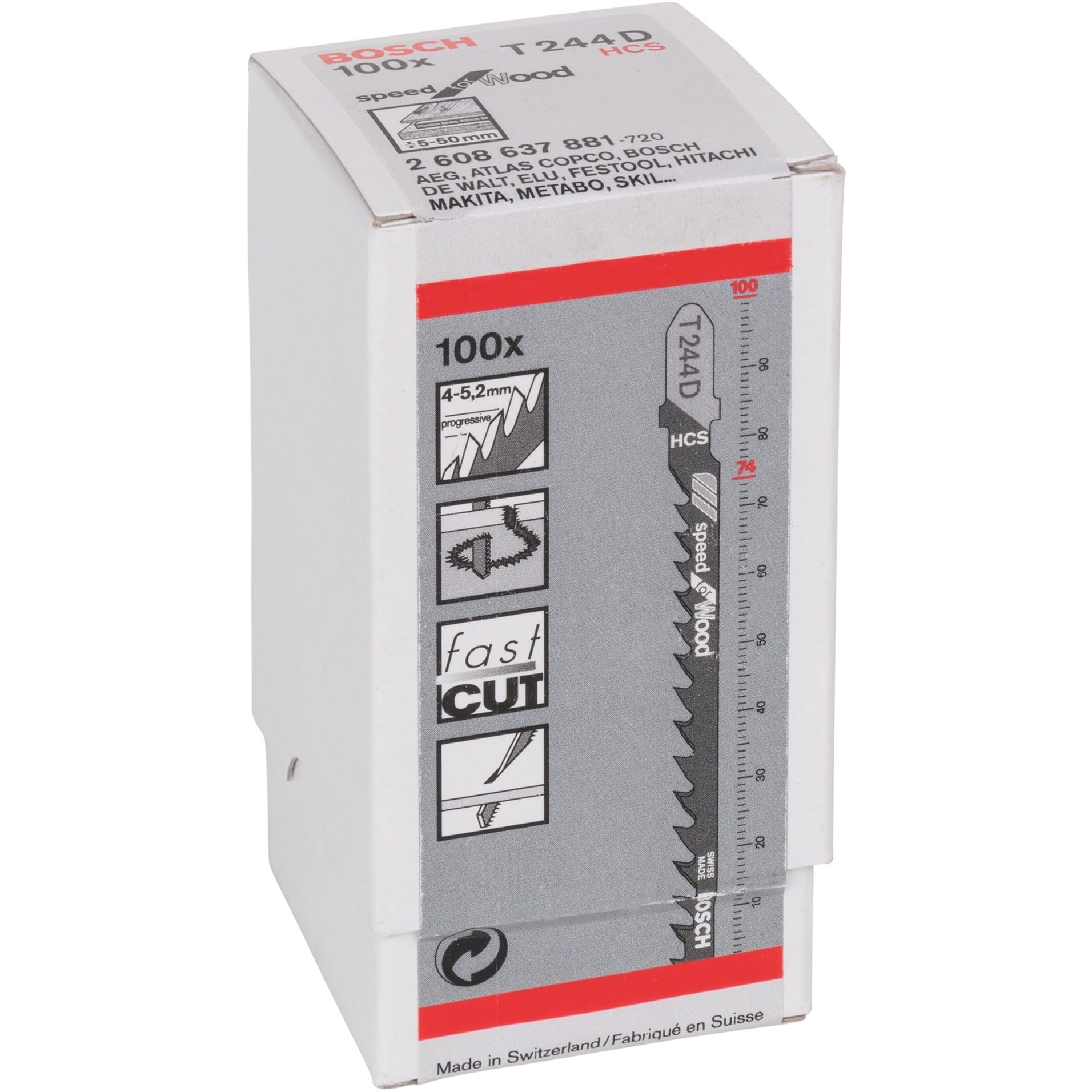 Stichsägeblatt T 244 D Speed for Wood, 100mm