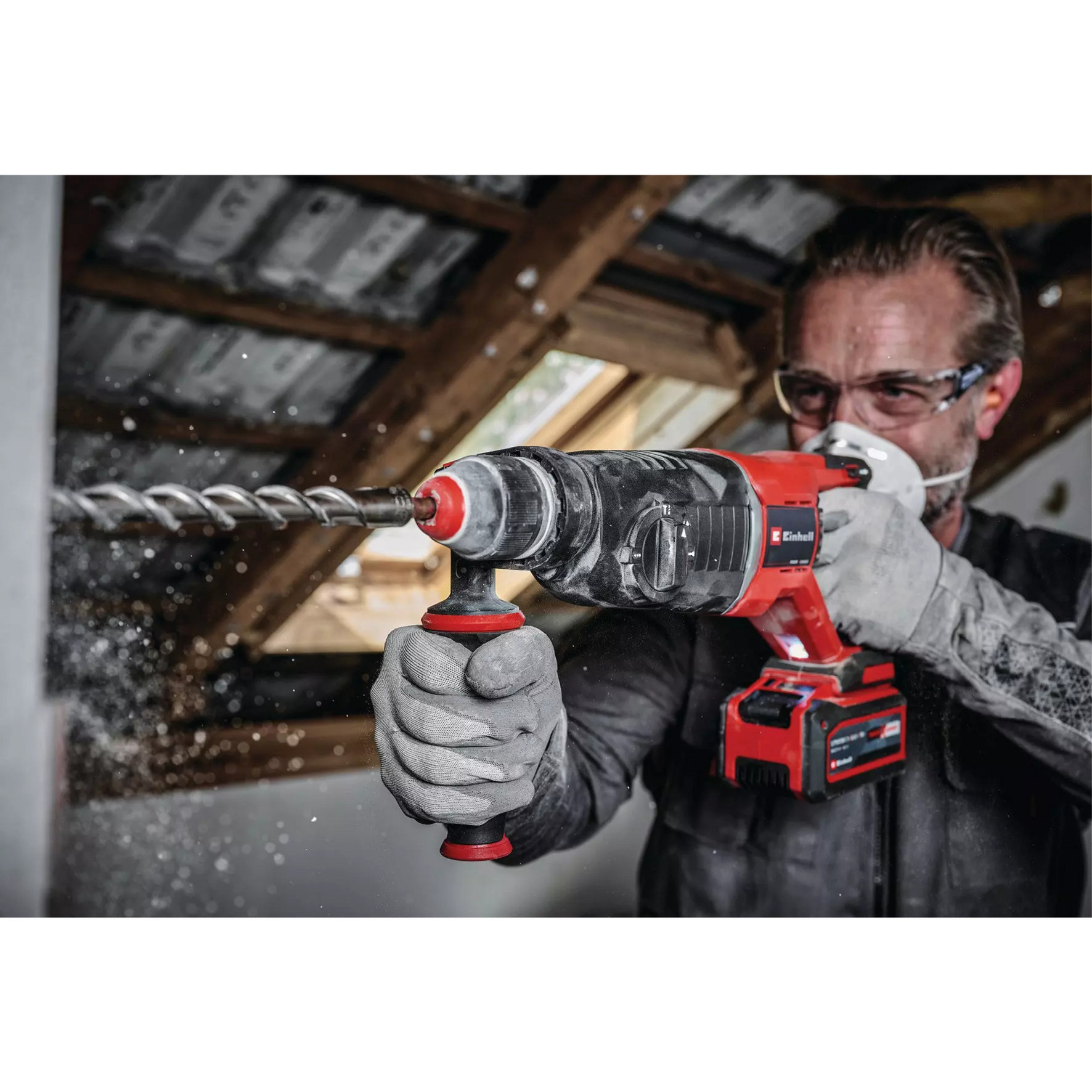 EINHELL Professional Akku-Bohrhammer TP-HD 18/26 D Li BL - Solo, 18Volt schwarz/rot, ohne Akku und Ladegerät, in E-Case