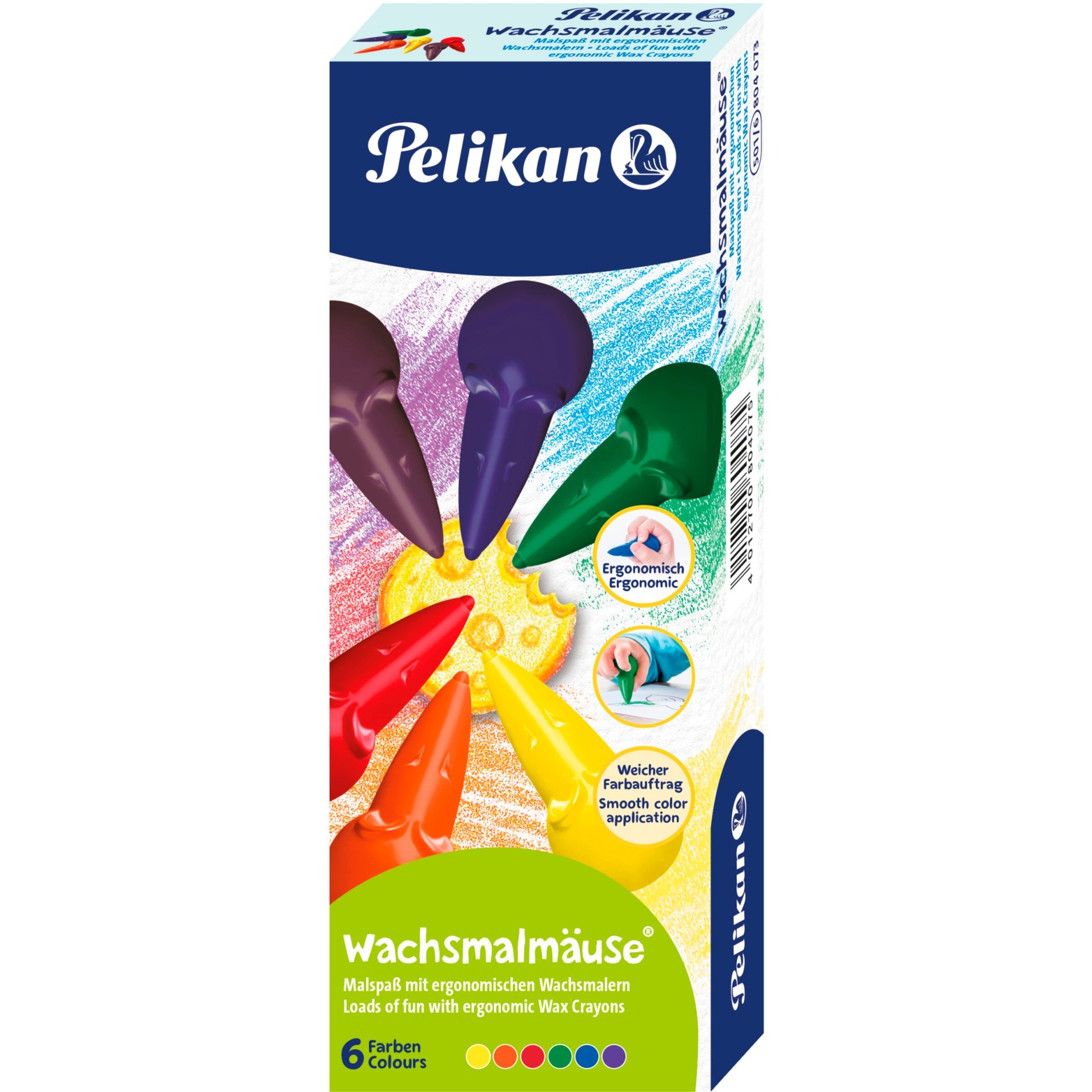 Pelikan Wachsmalmäuse Geschenkset 6 Stück, Stift | 04012700804075 Pelikan Wachsmalmäuse Geschenkset 6 Stück, Stift | 04012700804075