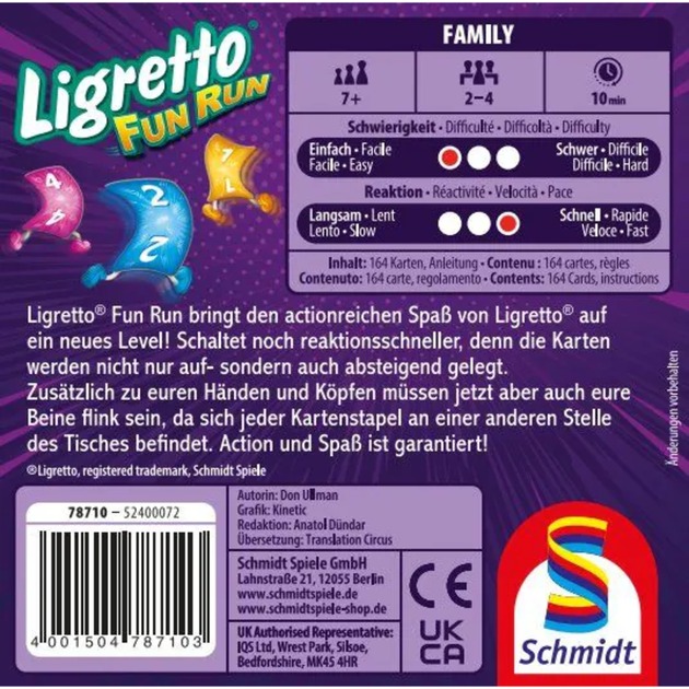 Schmidt Spiele Ligretto 49386 – Gioco Da Tavolo Di Carte Per Famiglie – Azione E Velocità Per 2-4 Giocatori