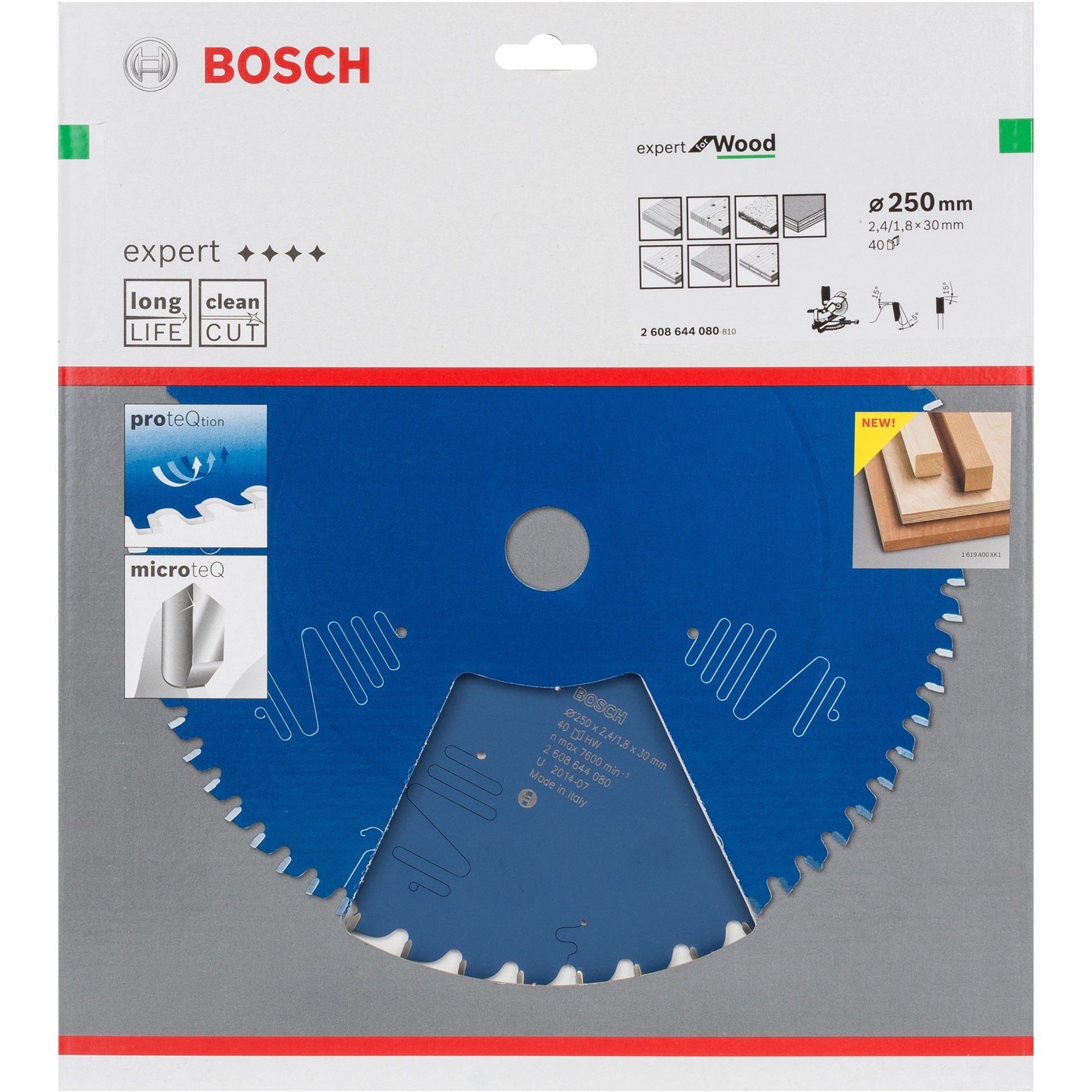 EXPERT Wood Kreissägeblatt, Ø 250mm, 40Z